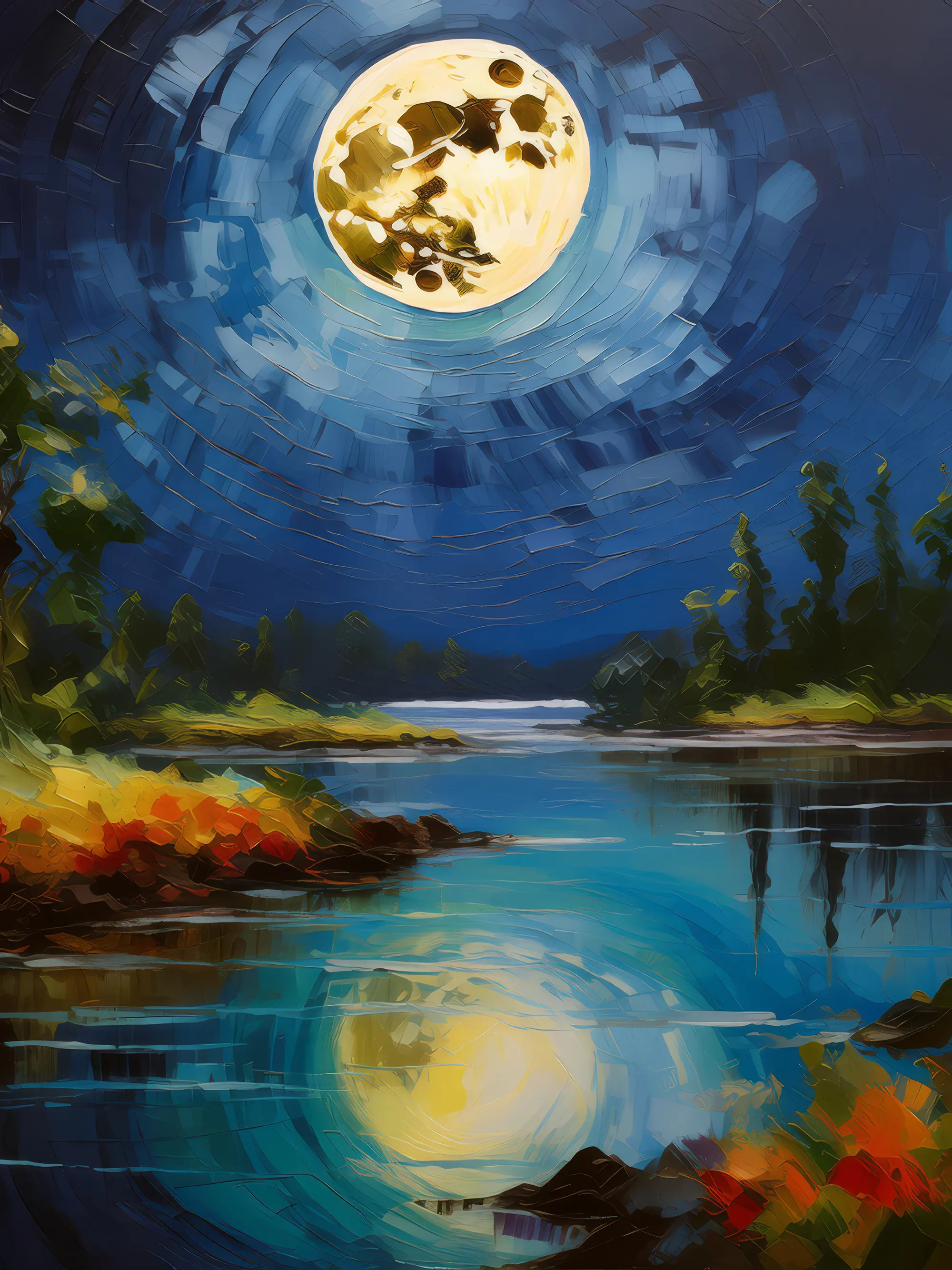 Painting: Moonlit Lagoon Night