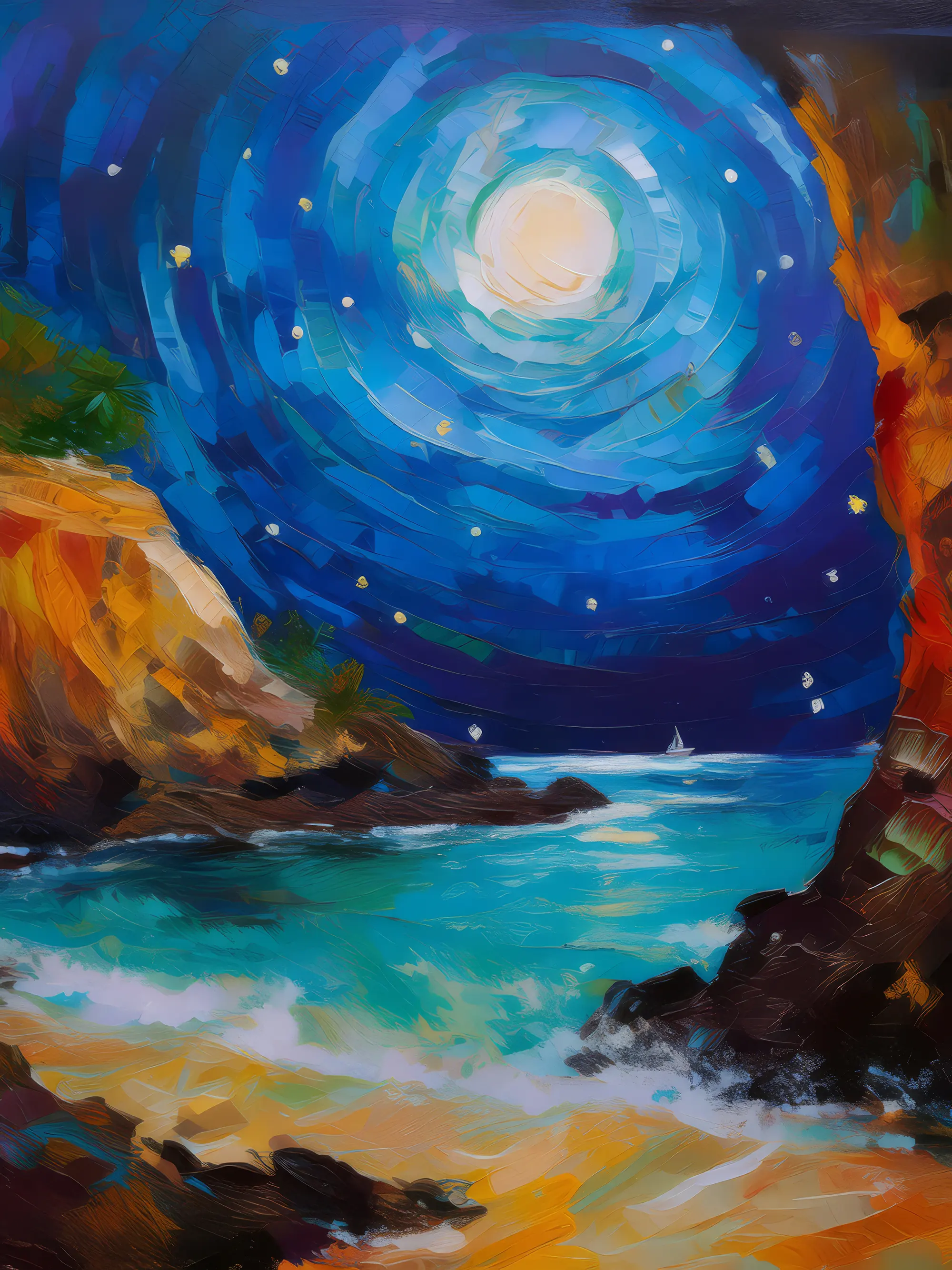 Painting: Moonlit Oasis Grotto