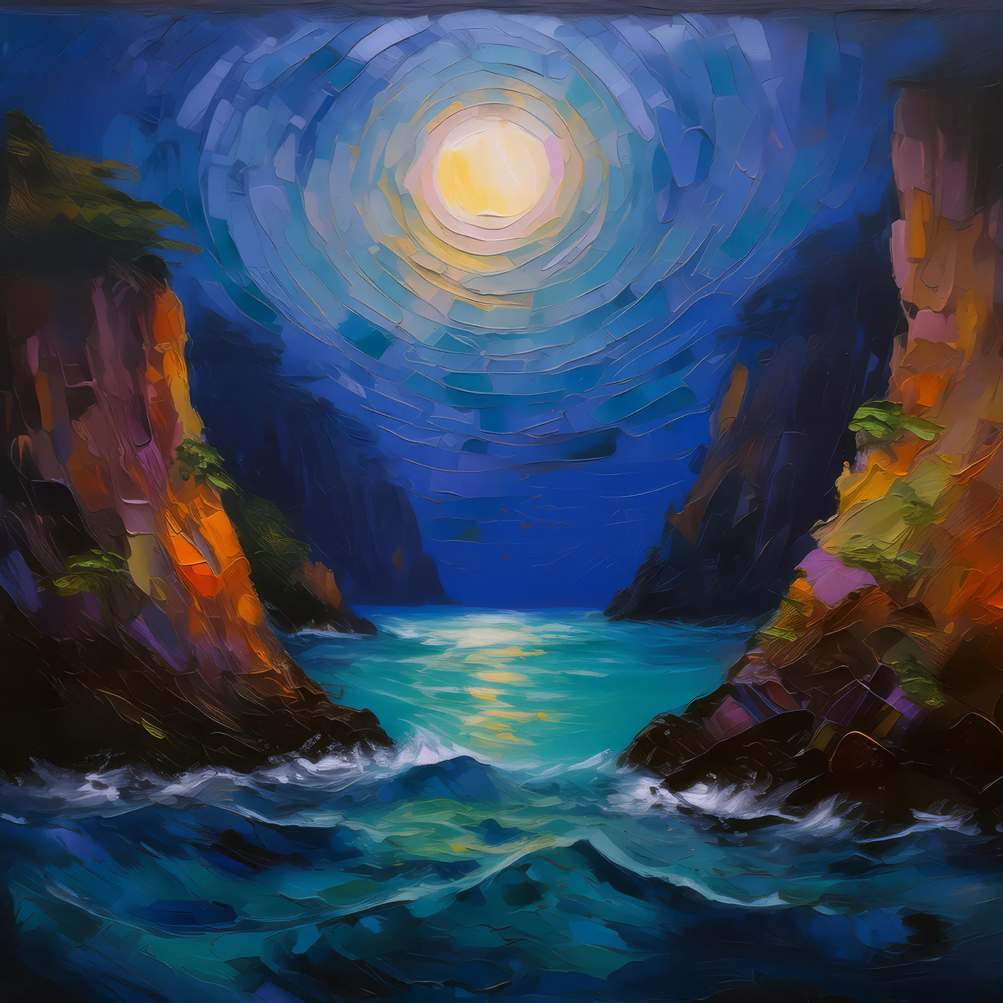 Painting: Moonlit Ocean Chasm