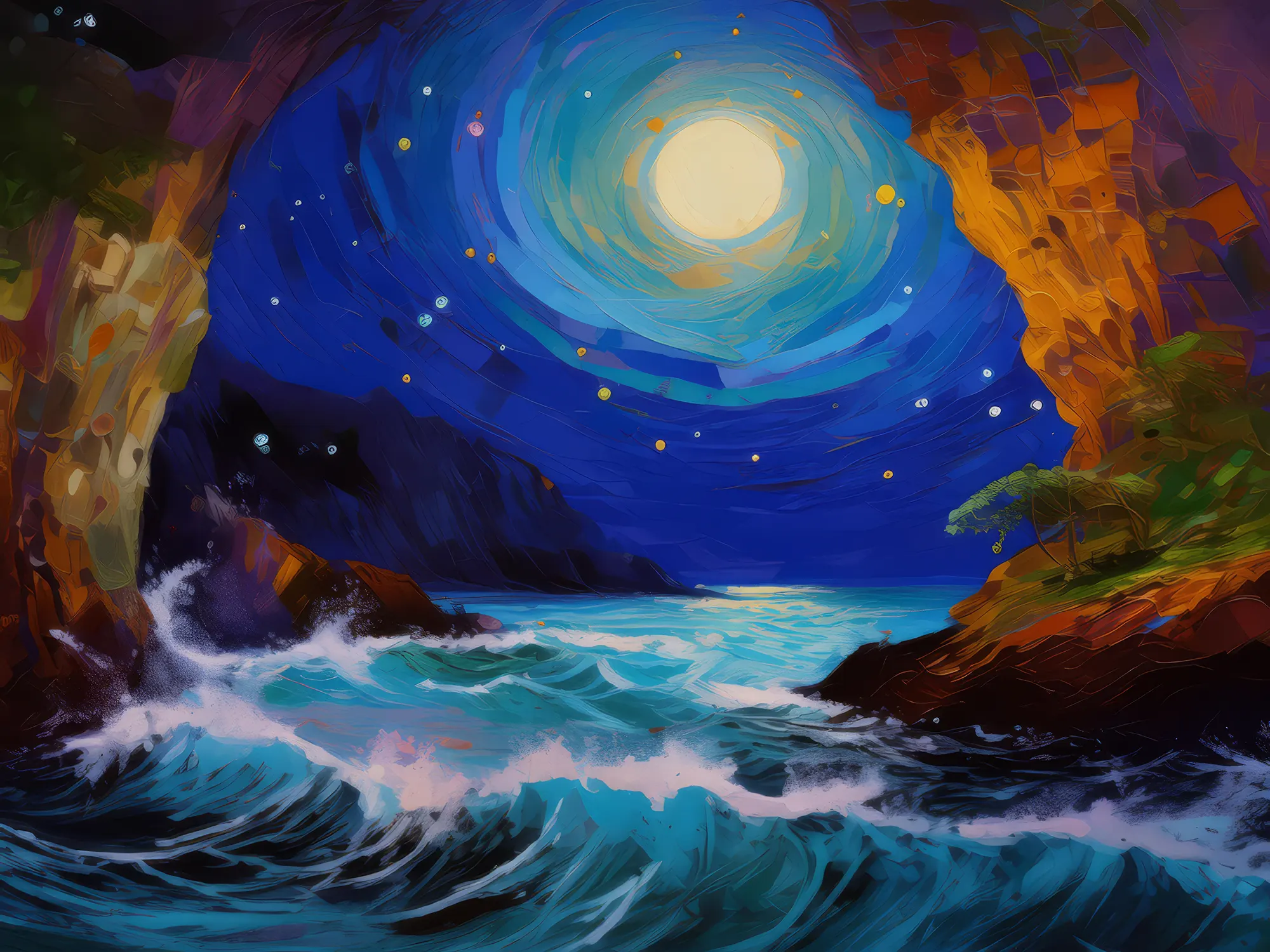 Painting: Moonlit Ocean Grotto