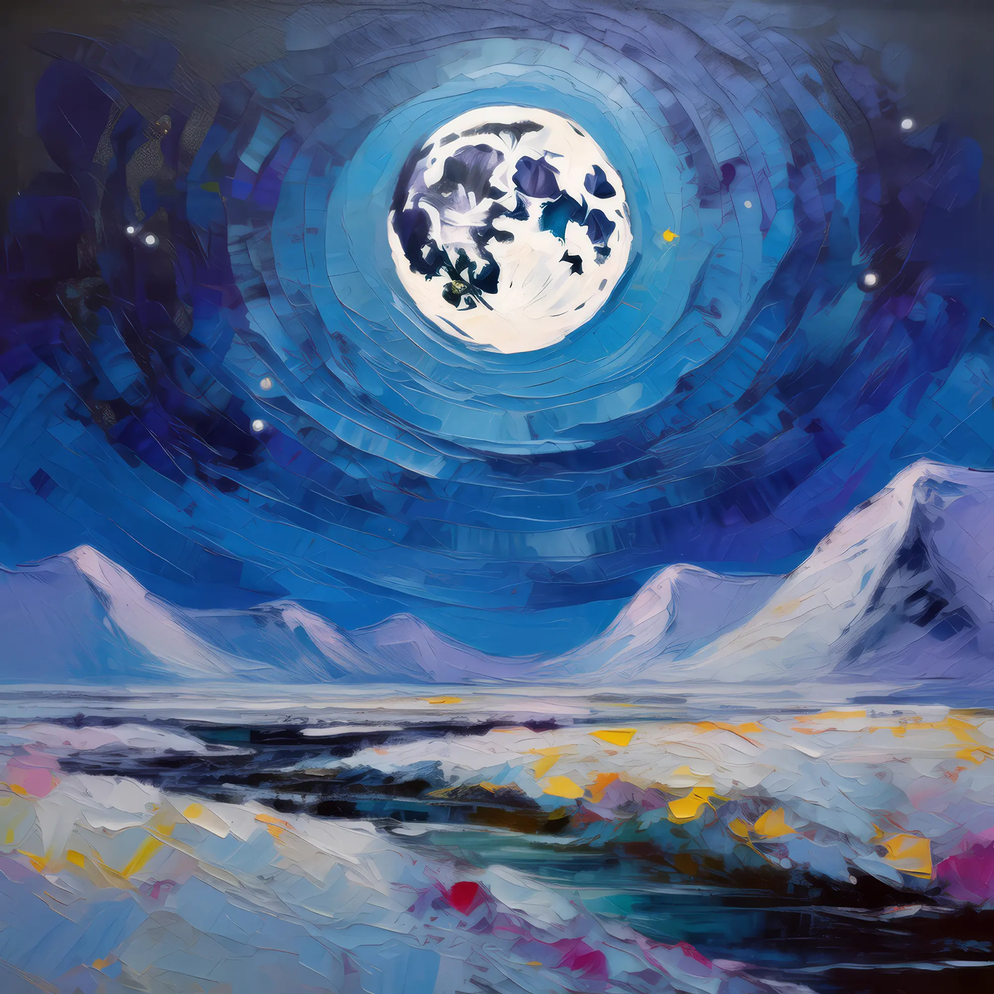 Painting: Moonlit Tundra Silence