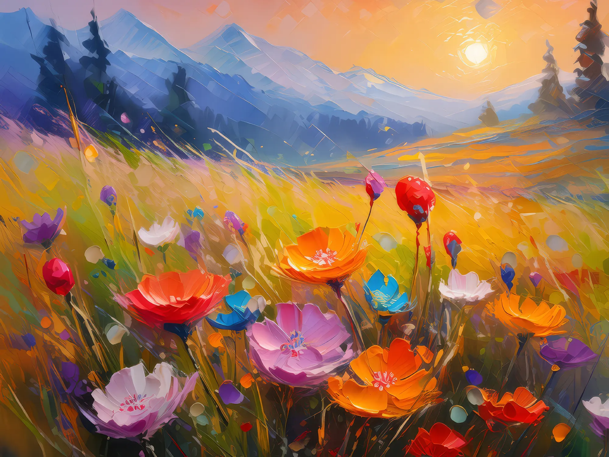 Painting: Morning Dew on Blooming Grassland