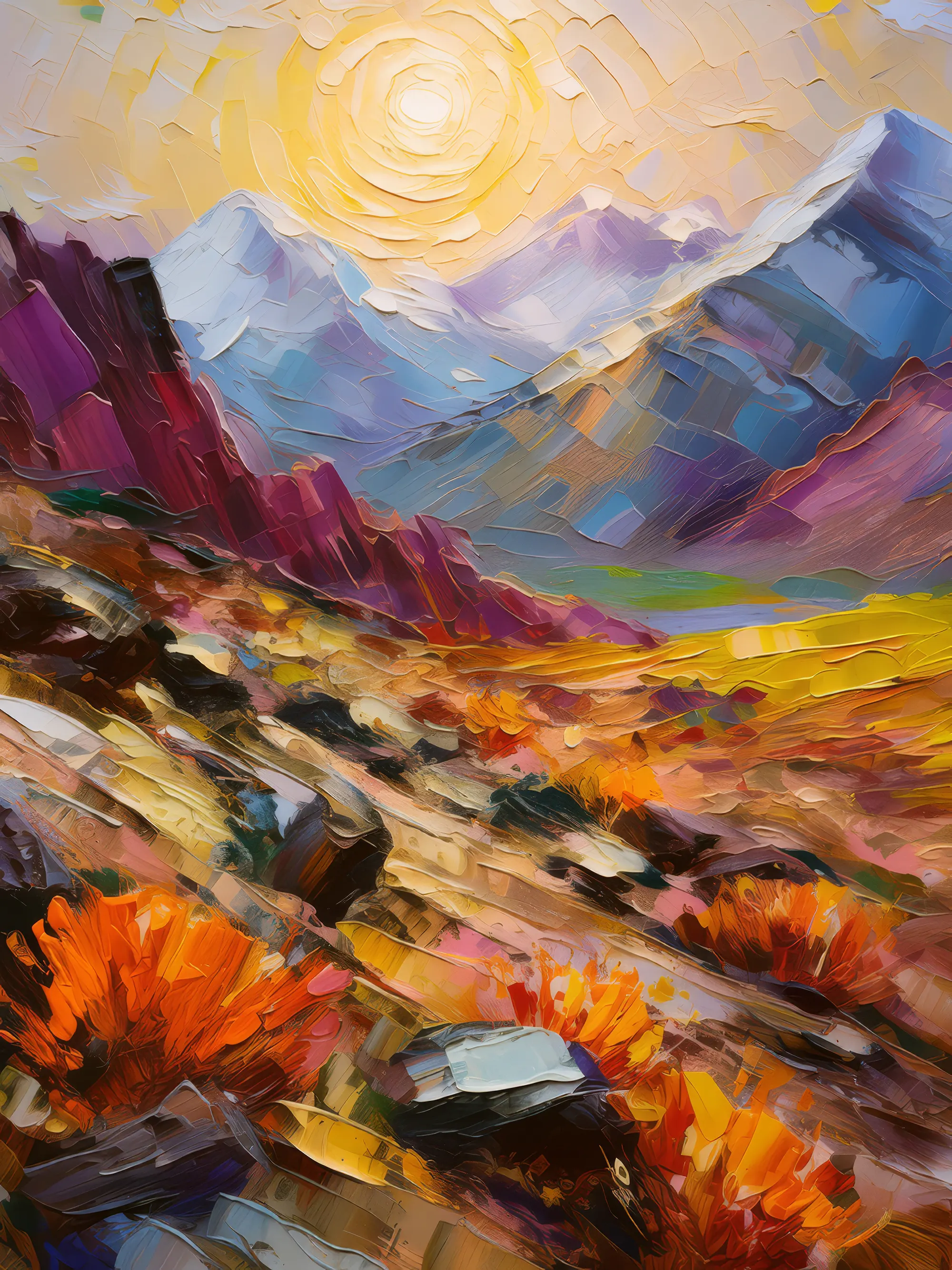 Painting: Morning Glow Alpine Desert