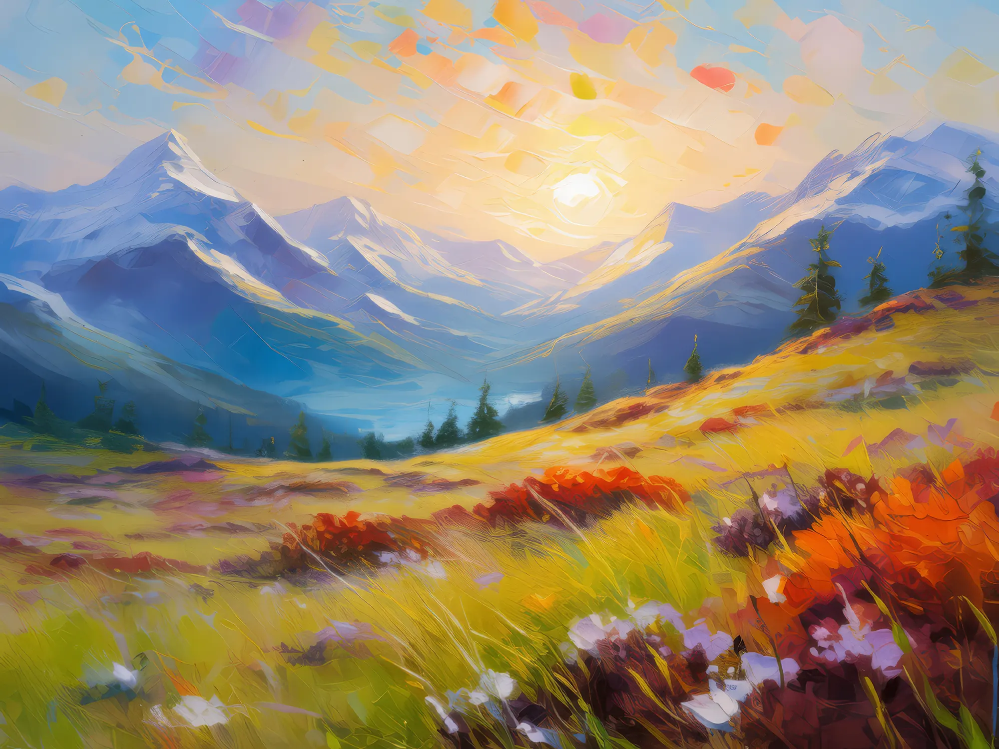 Painting: Morning Light in Tundra