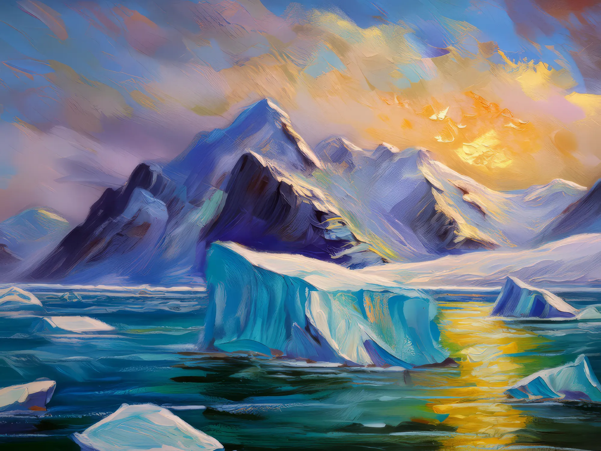 Painting: Mountain Ice Shelf