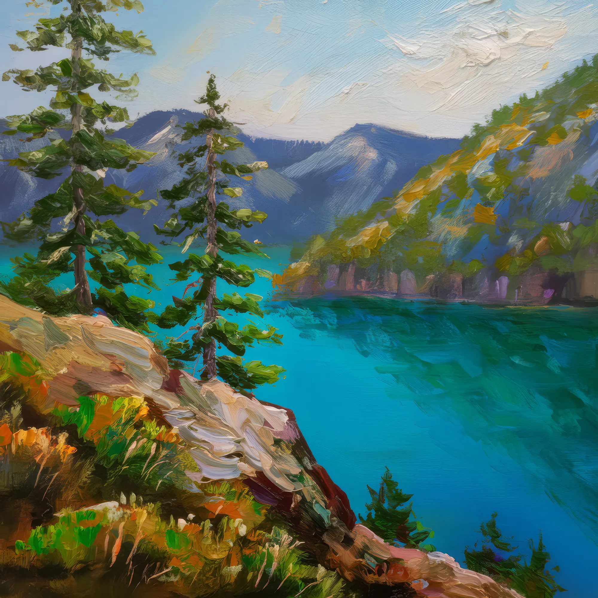 Painting: Mountain Lake Bluff