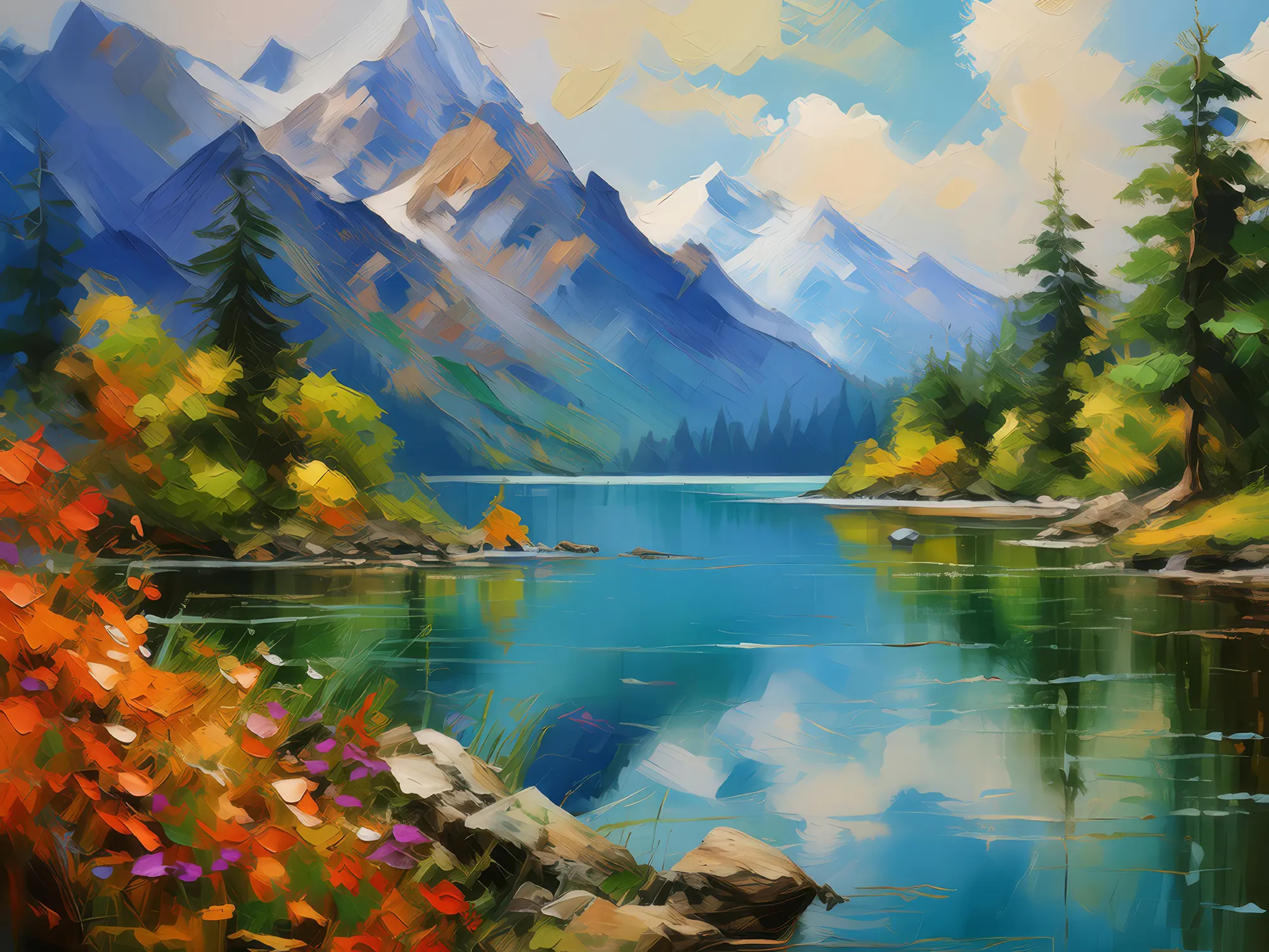 Painting: Mountain Lake Majesty
