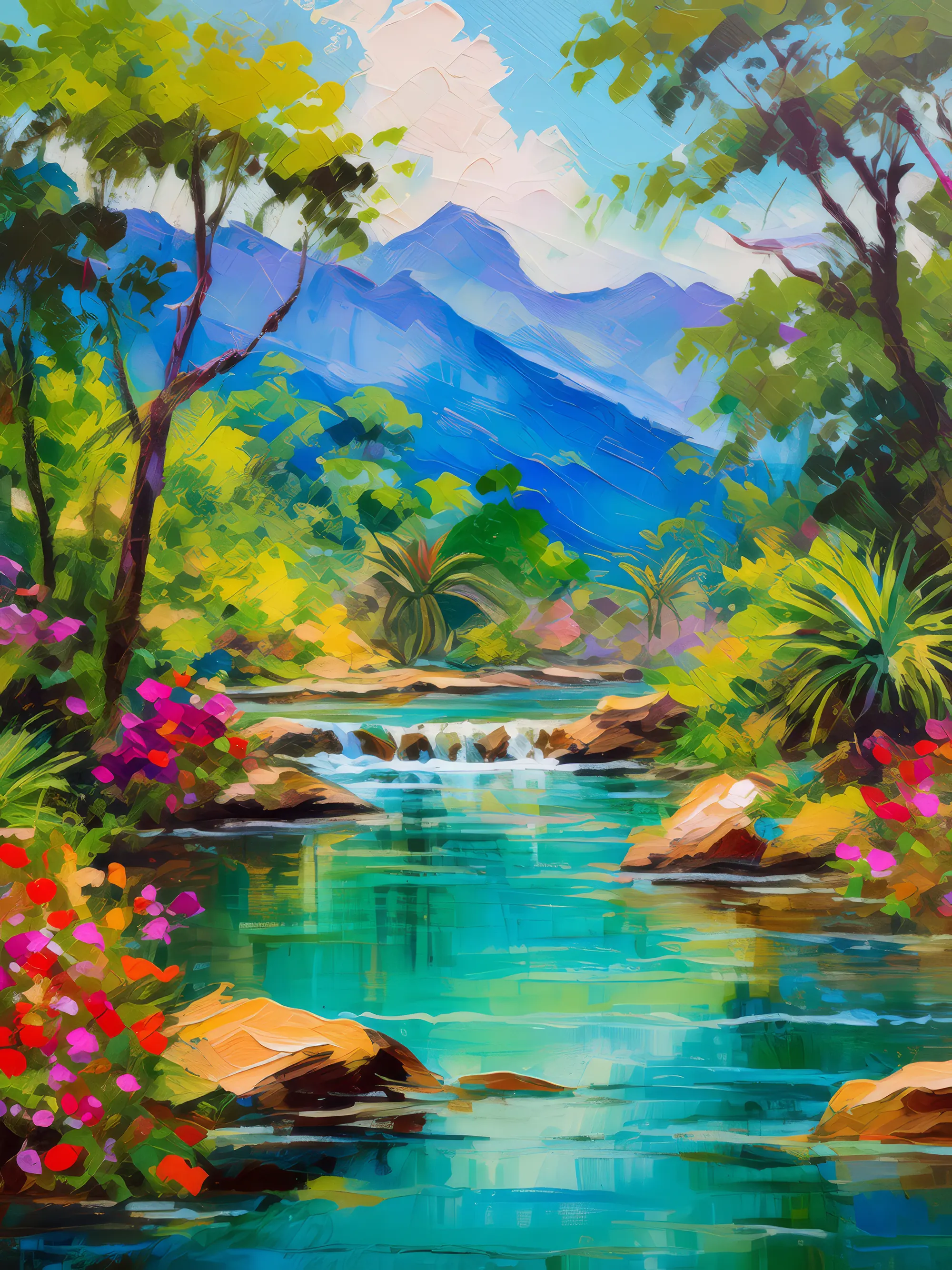 Painting: Mountain Oasis Springs