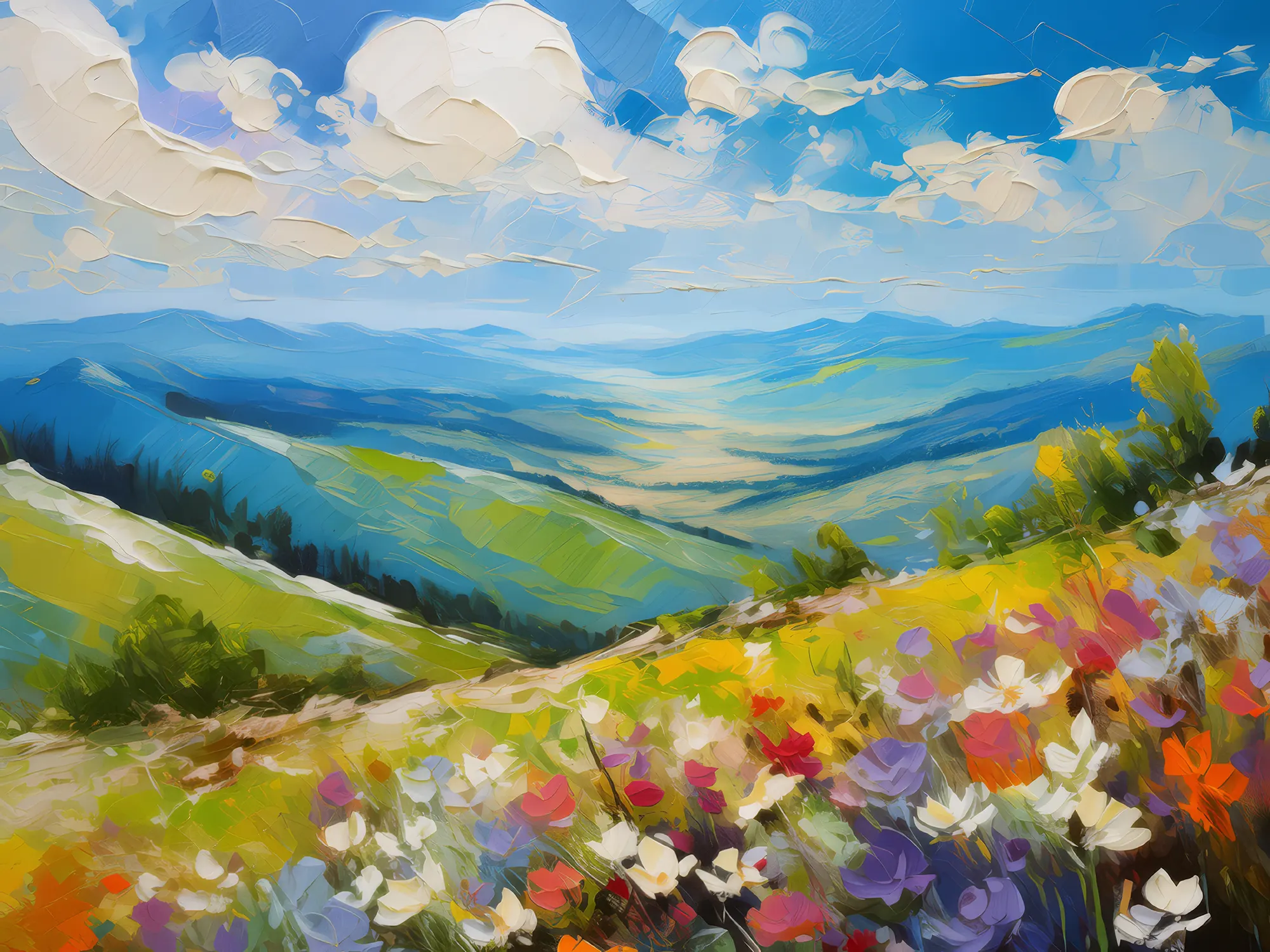 Painting: Mountain Overlook in Spring