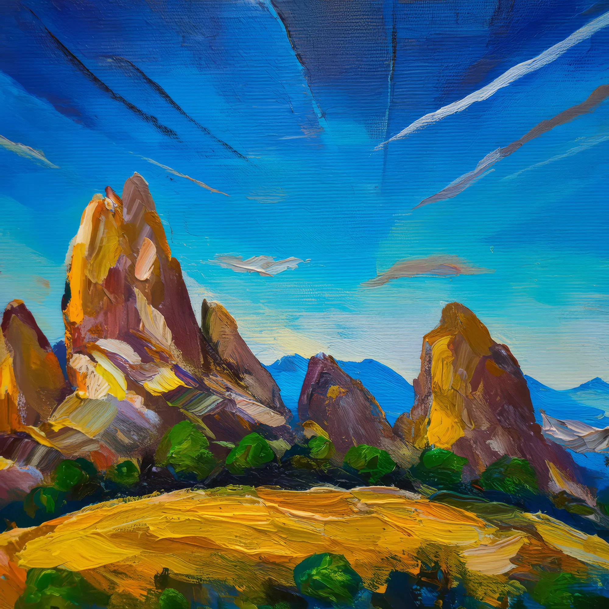 Painting: Mountain Rock Formations
