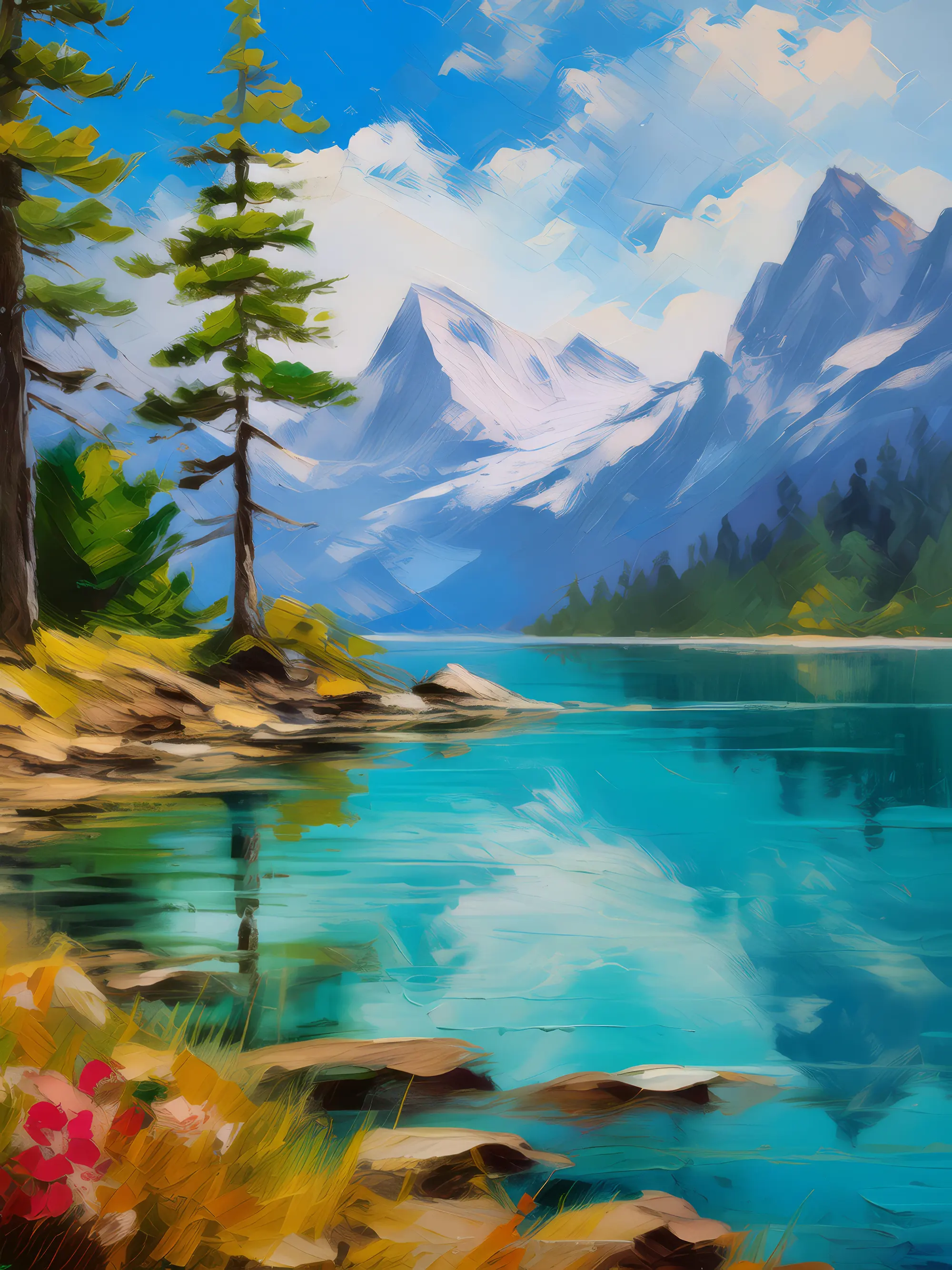 Painting: Mountain View Lagoon