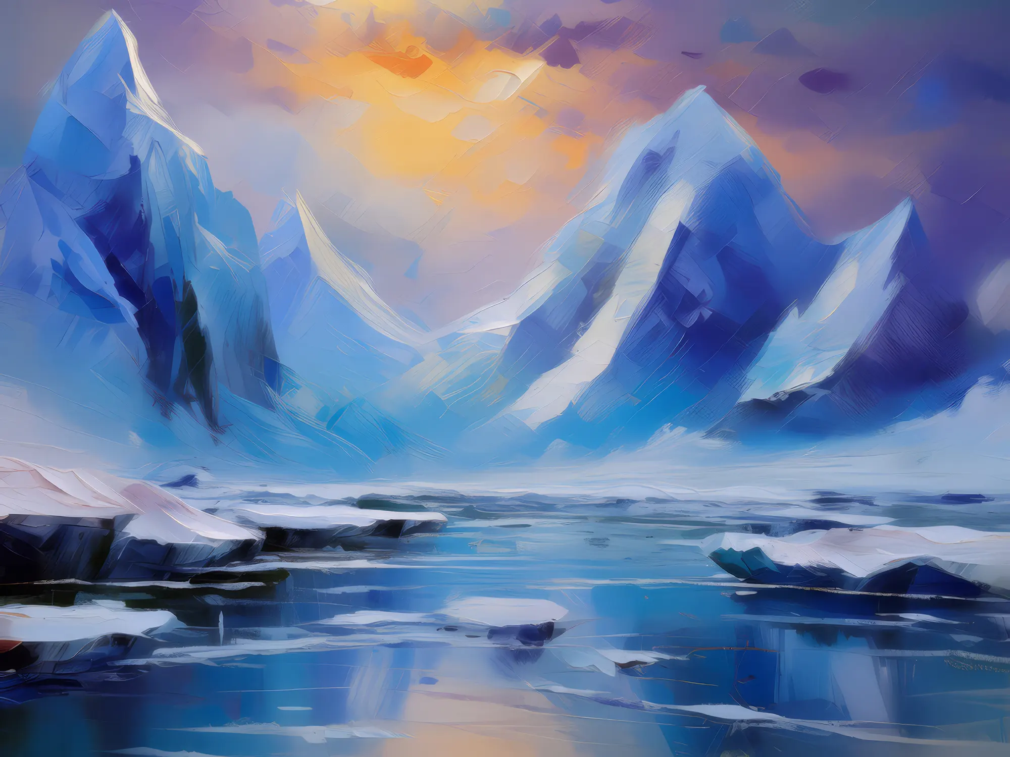 Painting: Mysterious Arctic Desert Fog