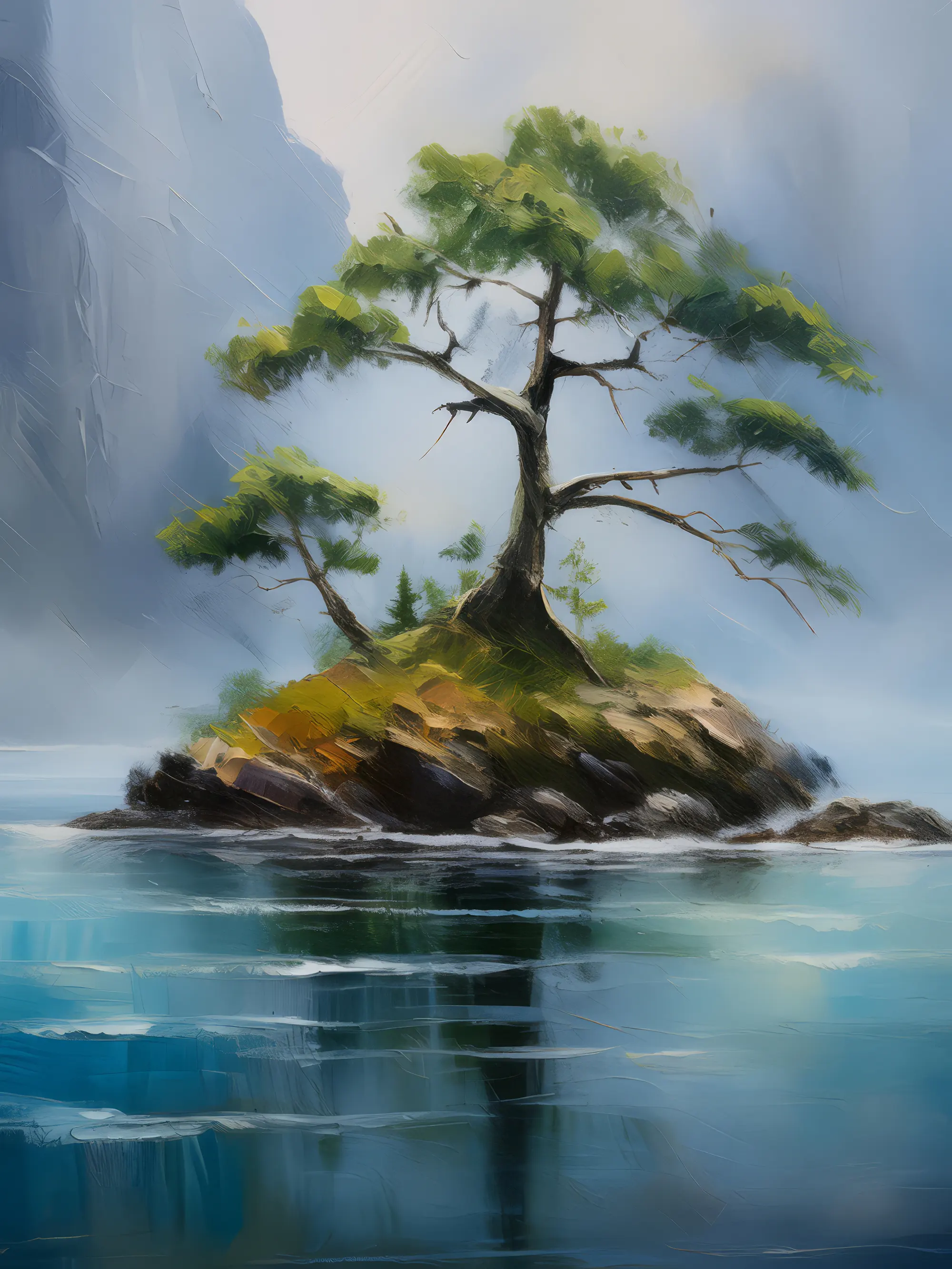 Painting: Mystic Fog Island