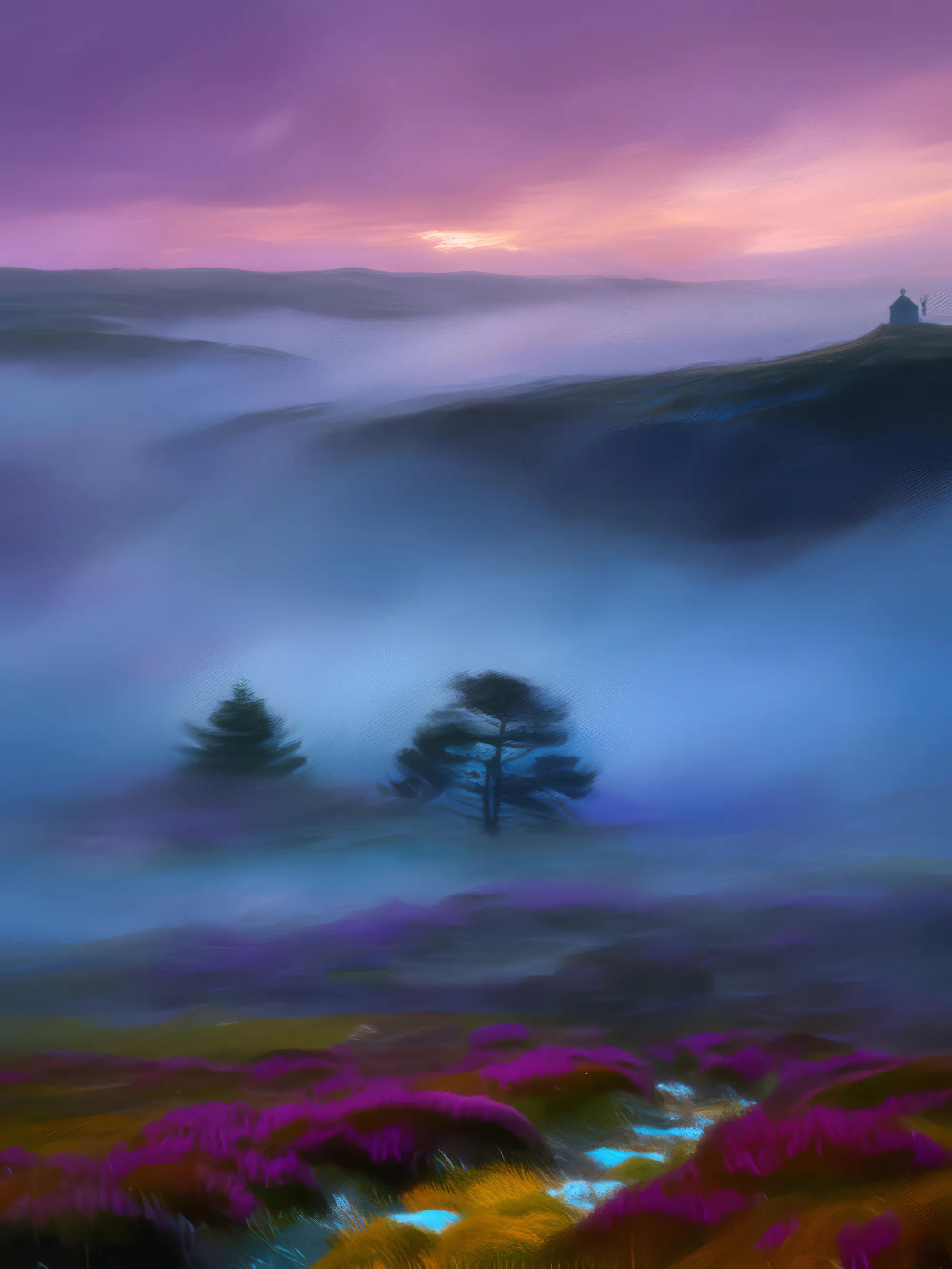 Painting: Mystical Fog over Moor