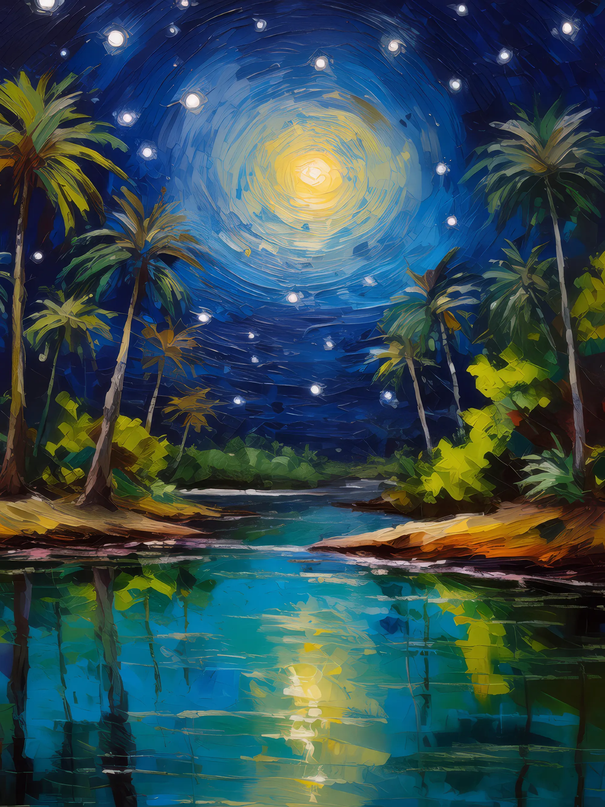 Painting: Night Oasis Wonder