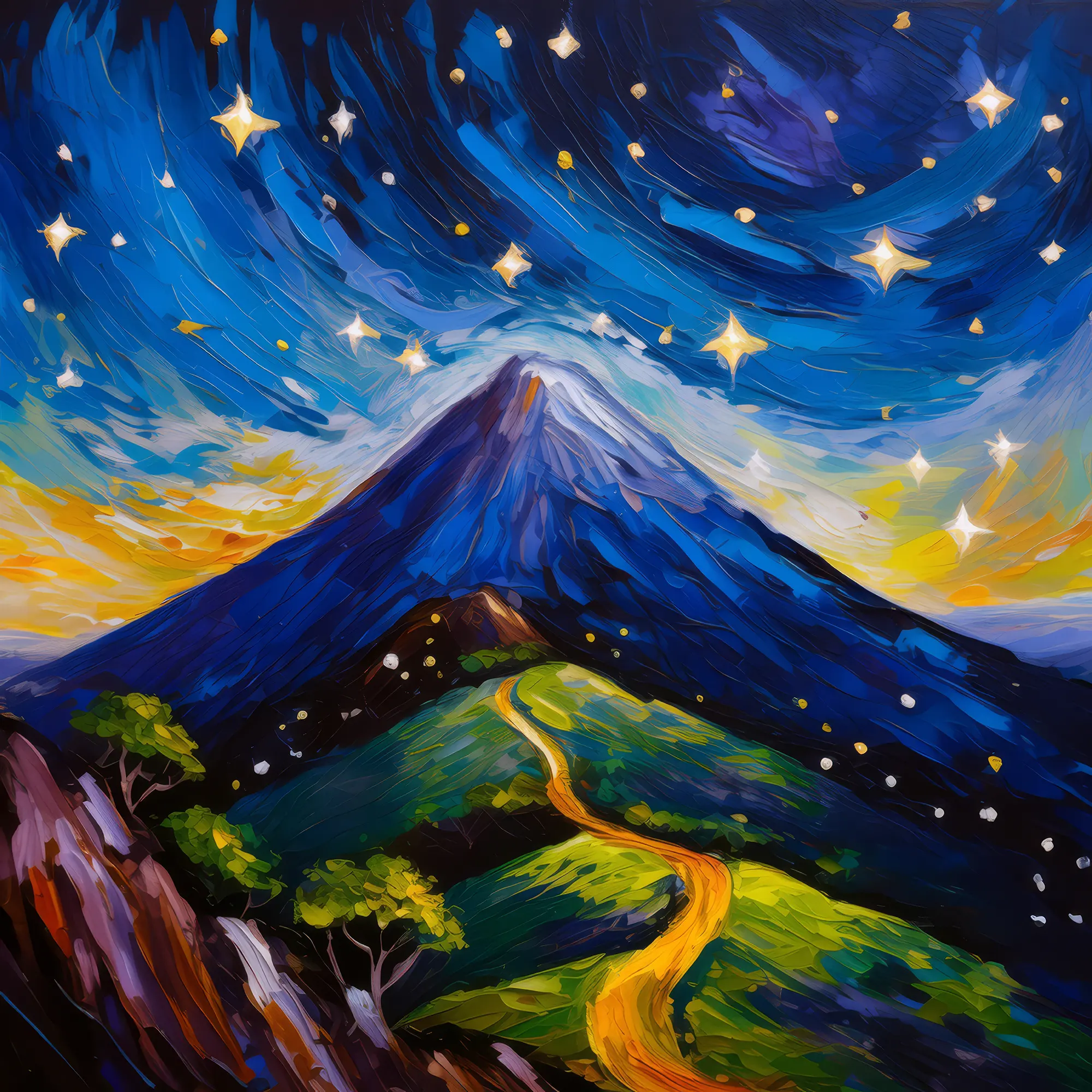 Painting: Nightfall on Tropical Ridge