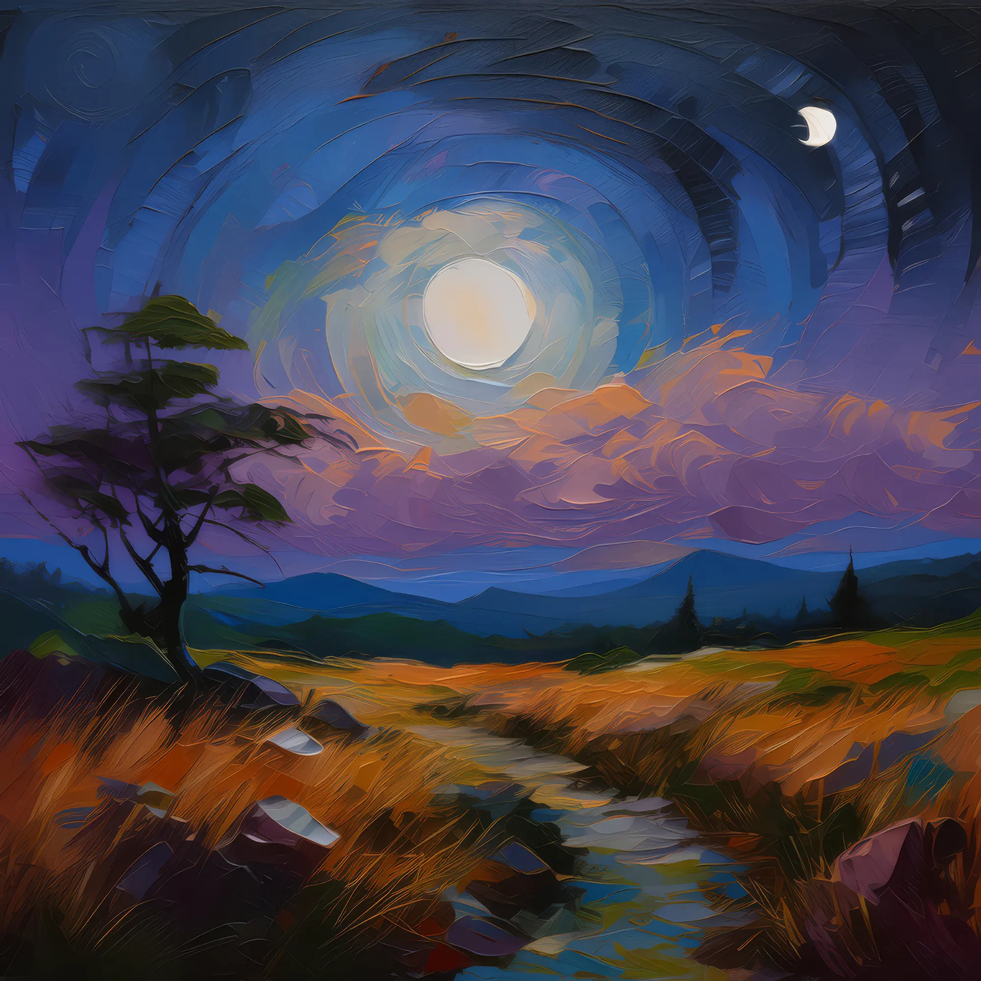 Painting: Nightfall on the Moor