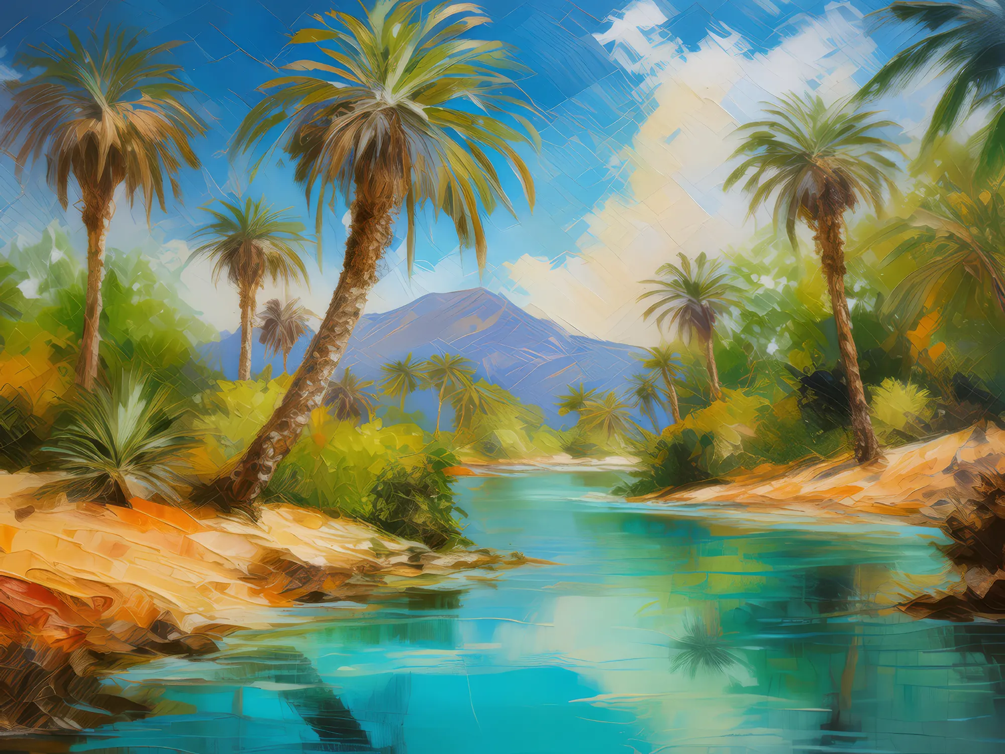 Painting: Oasis Amidst Dunes