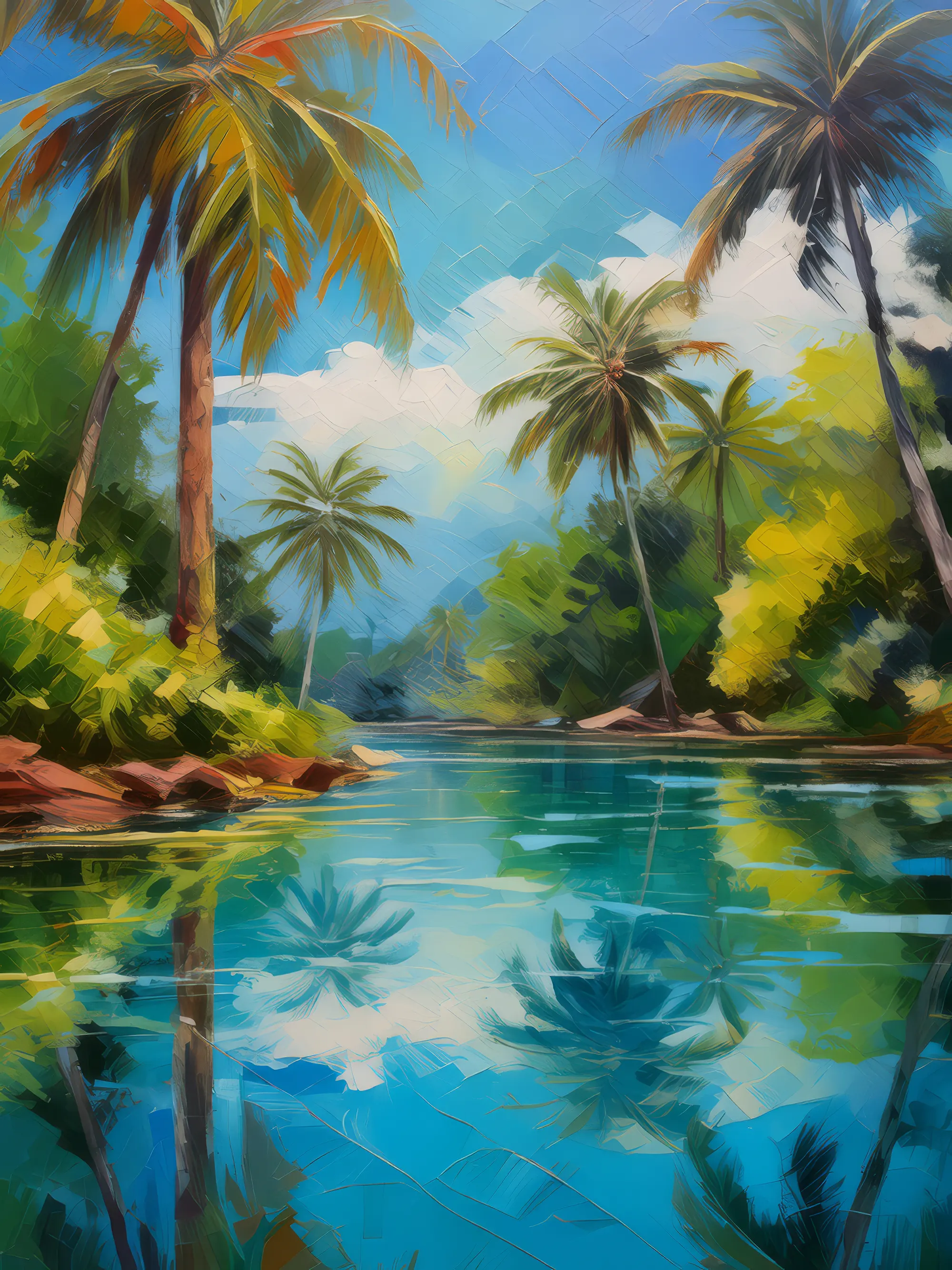 Painting: Oasis Reflection Pool