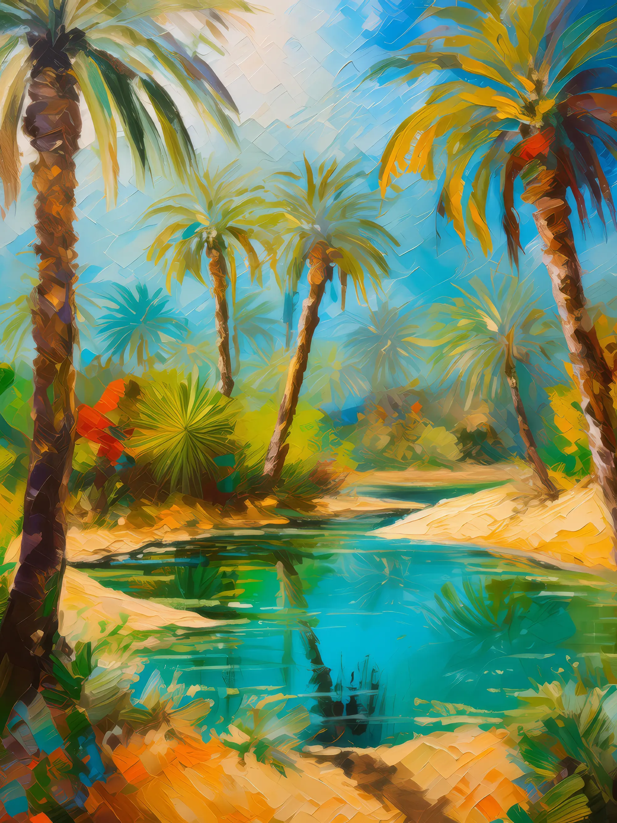 Painting: Oasis in Desert
