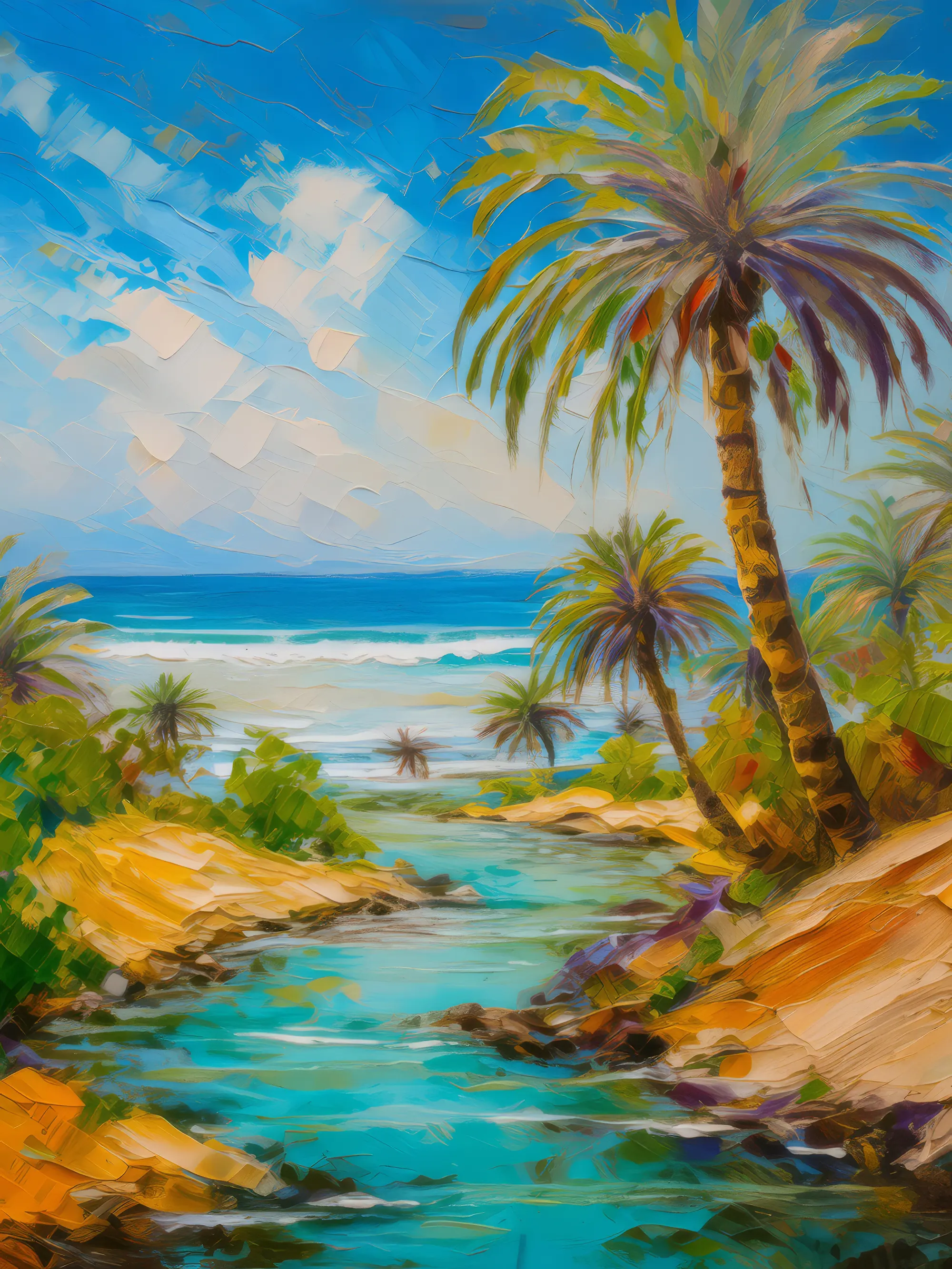 Painting: Oasis on Ocean Desert Edge