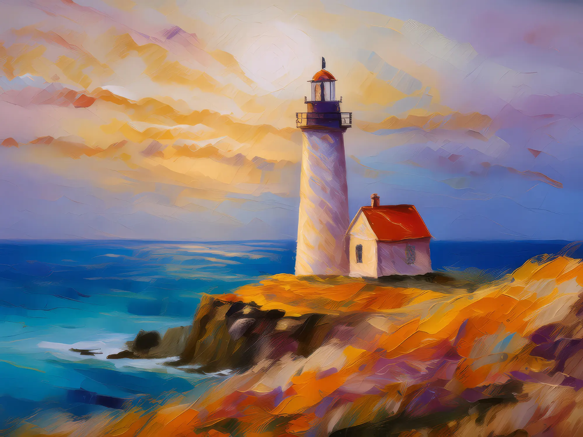 Painting: Ocean Desert Lighthouse Watch