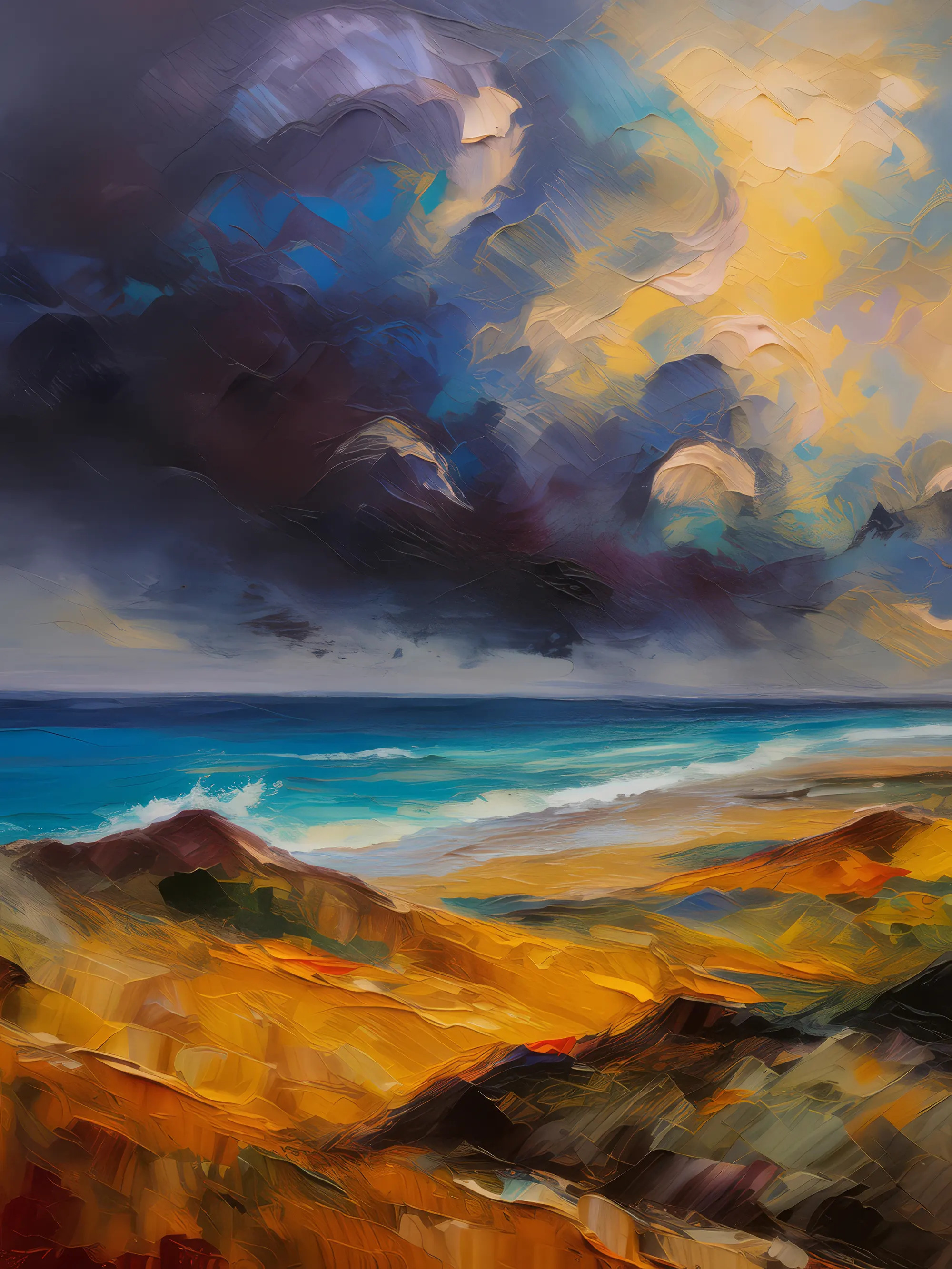 Painting: Ocean Desert Storm Brewing