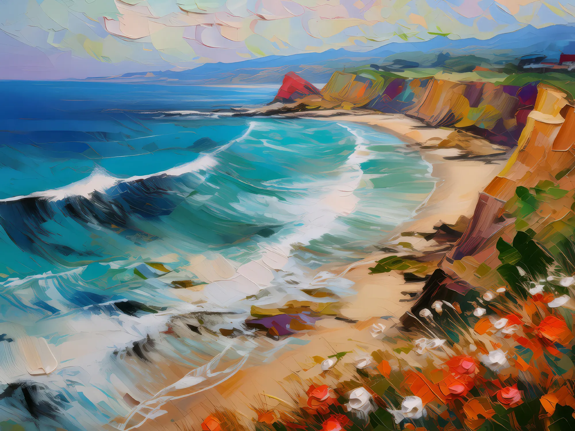 Painting: Ocean View from Cliff