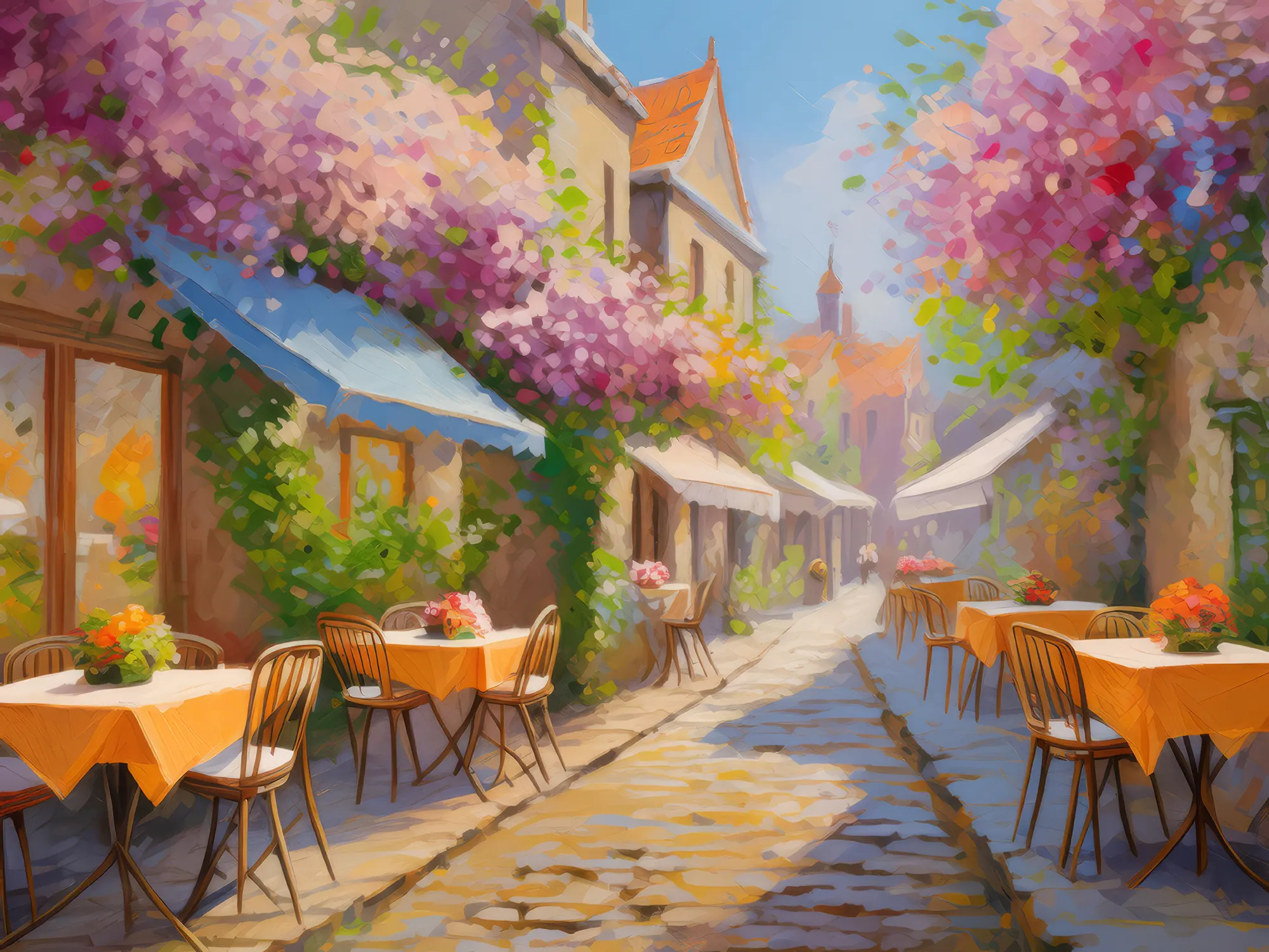 Painting: Old Town Alley in Spring