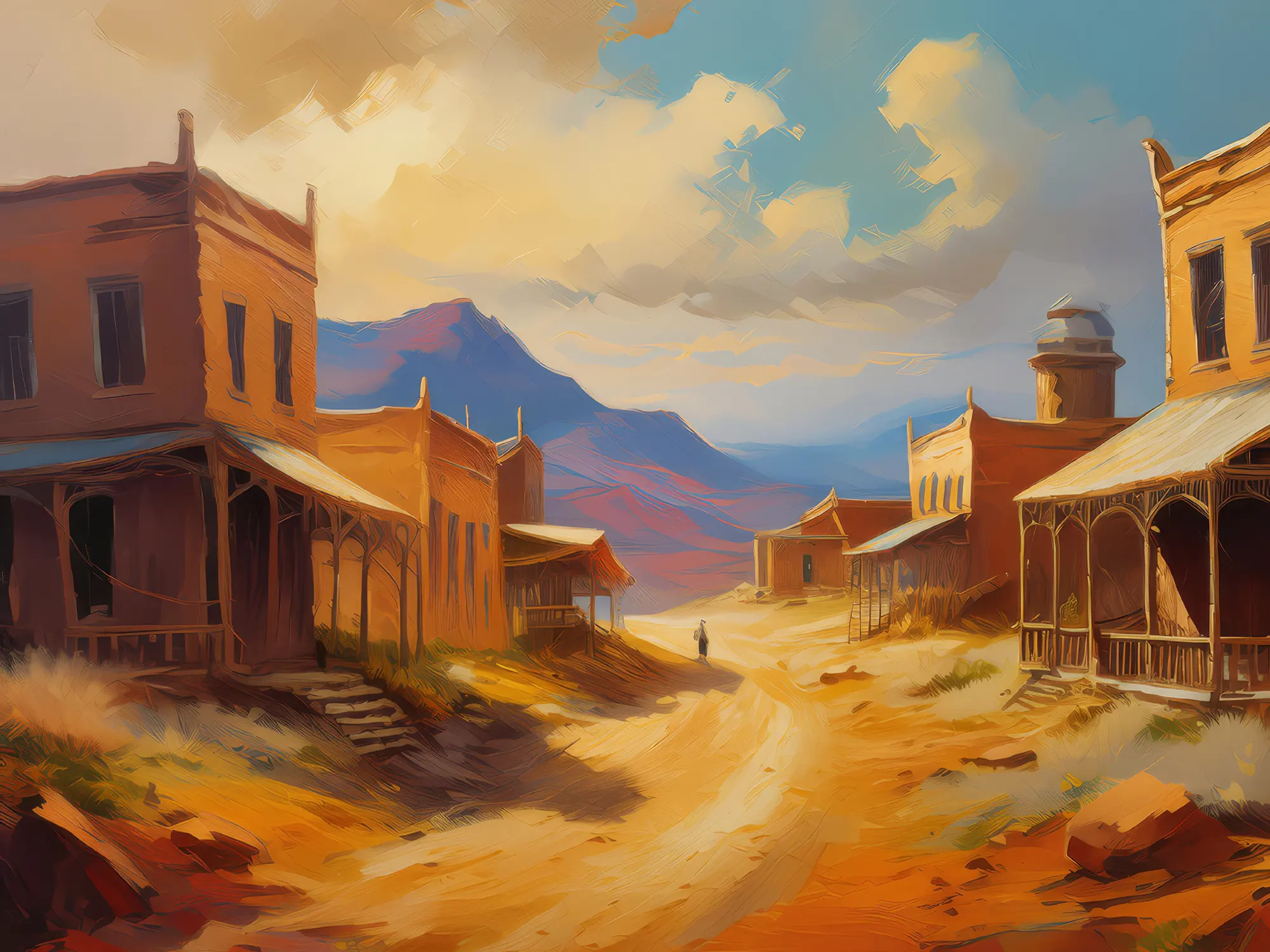 Painting: Old Western Ghost Town