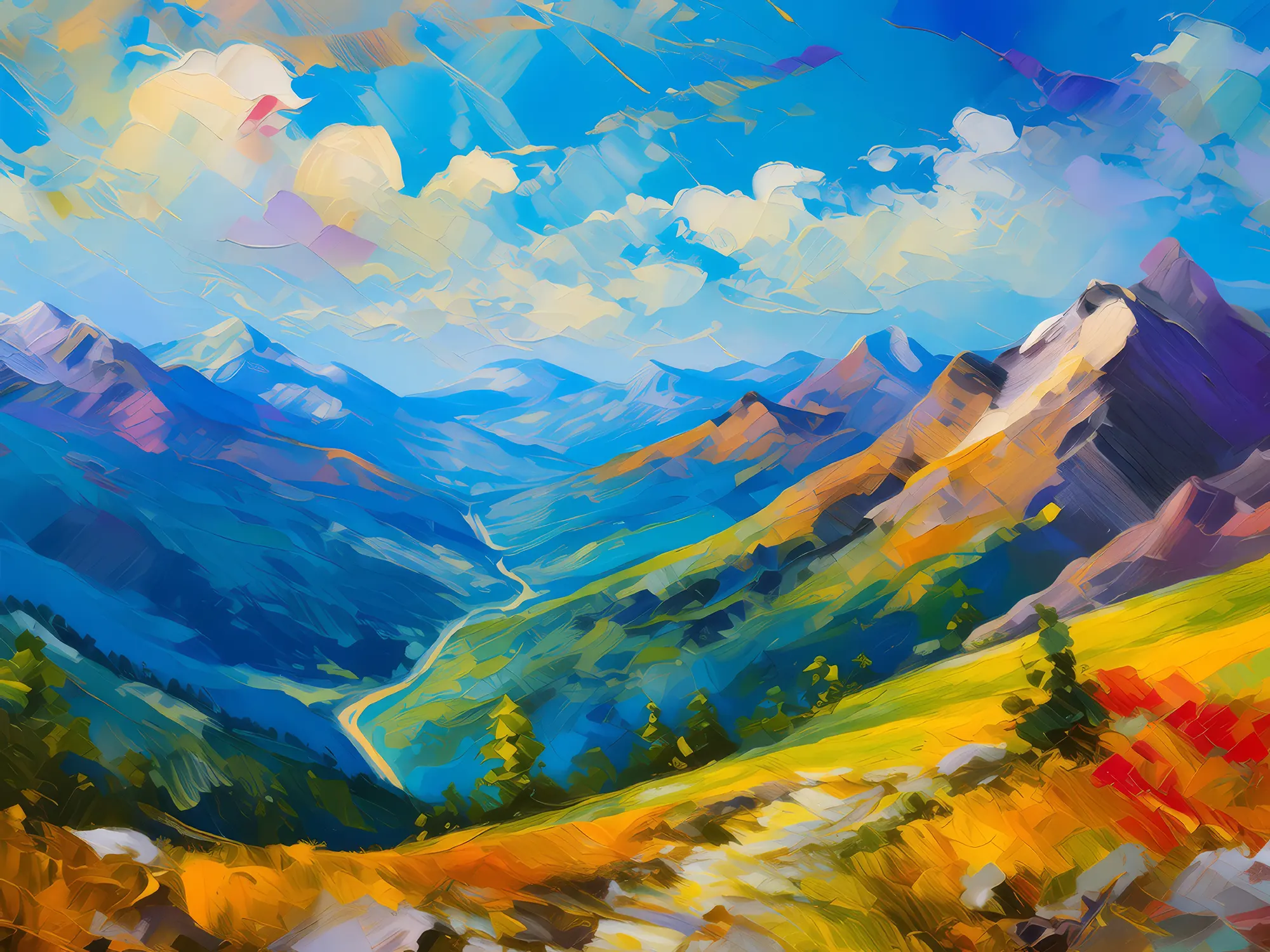 Painting: Overlooked Mountain Pass
