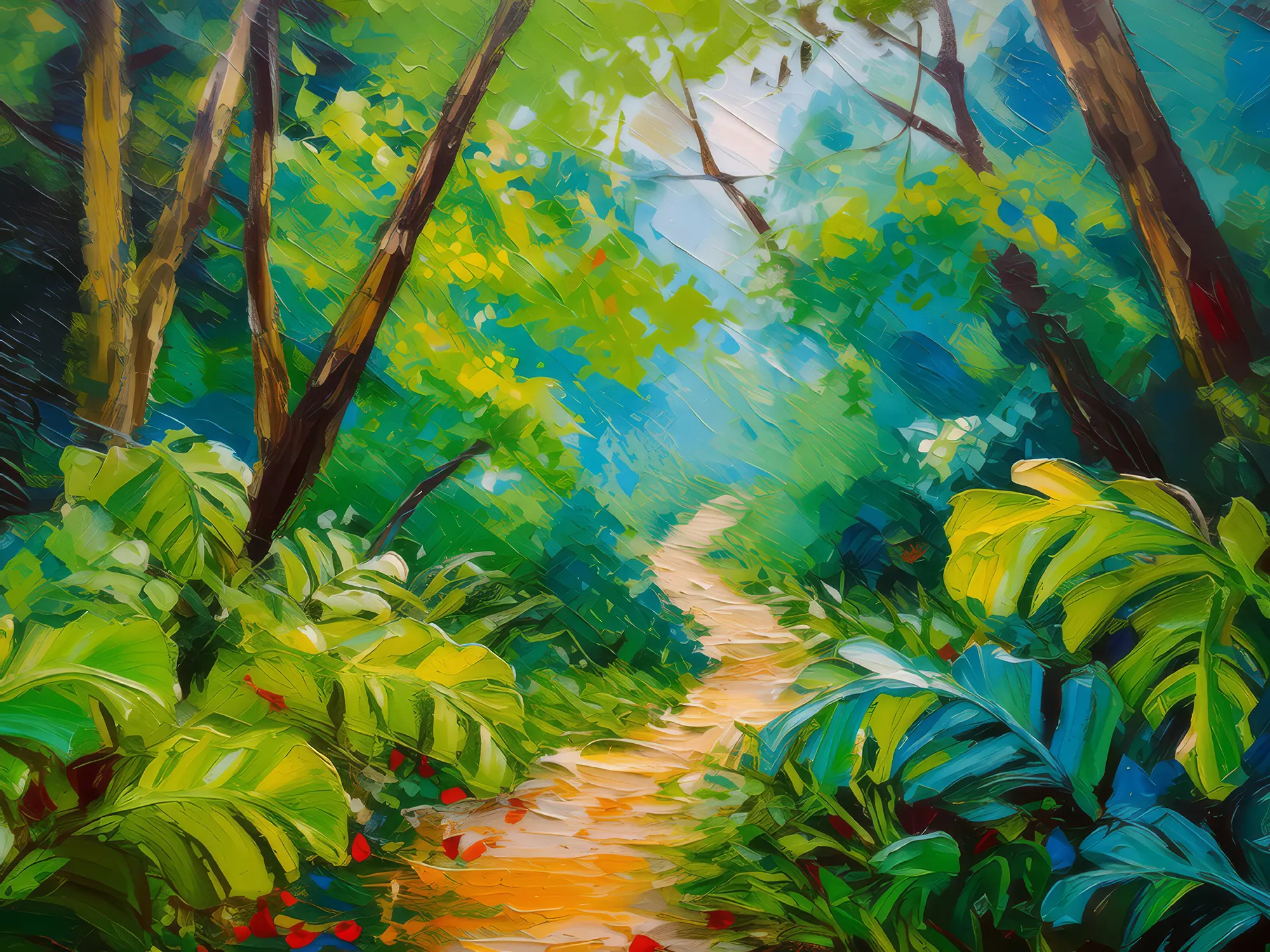 Painting: Path Through Jungle Green