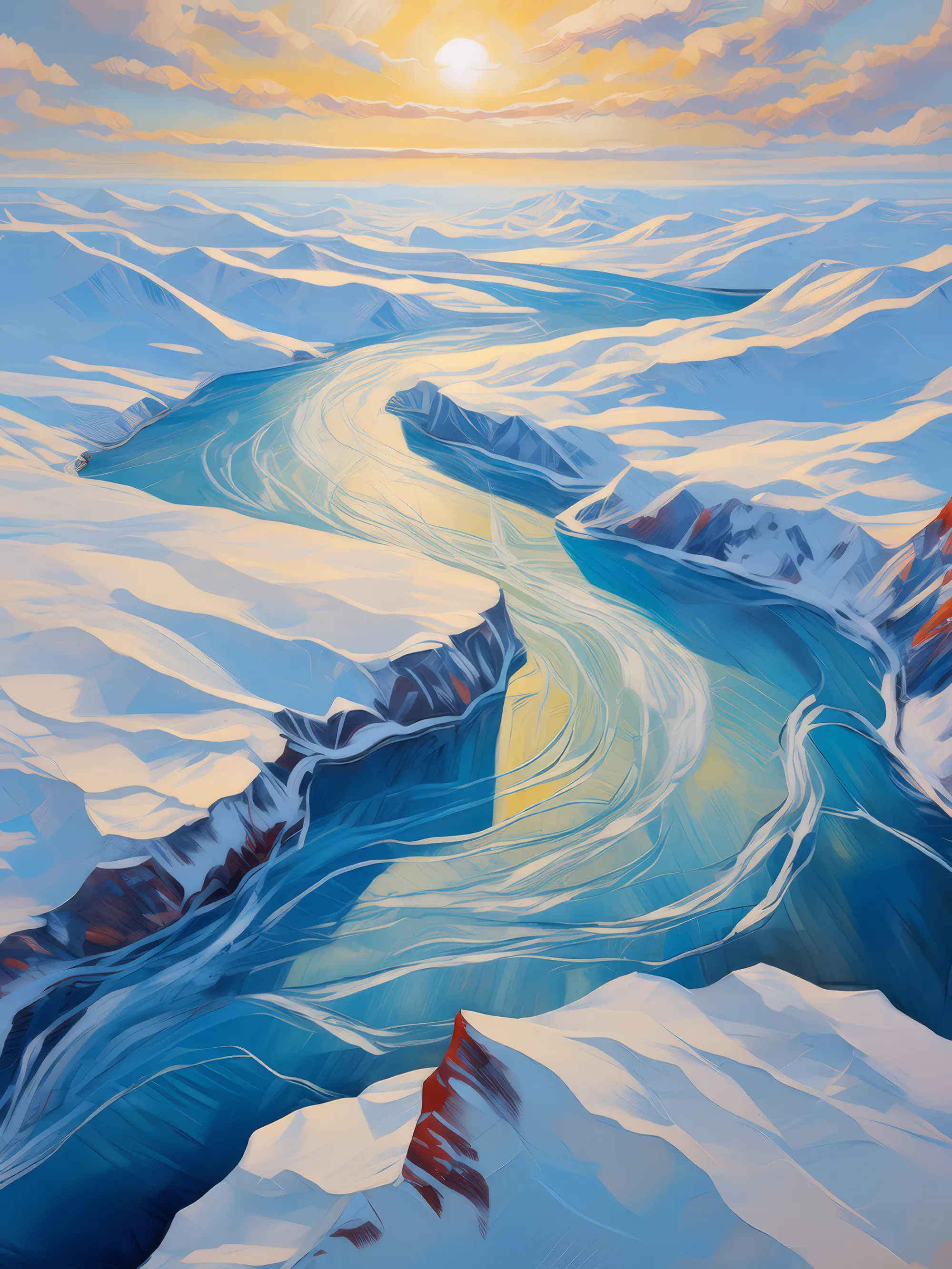Painting: Patterns in Arctic Snow