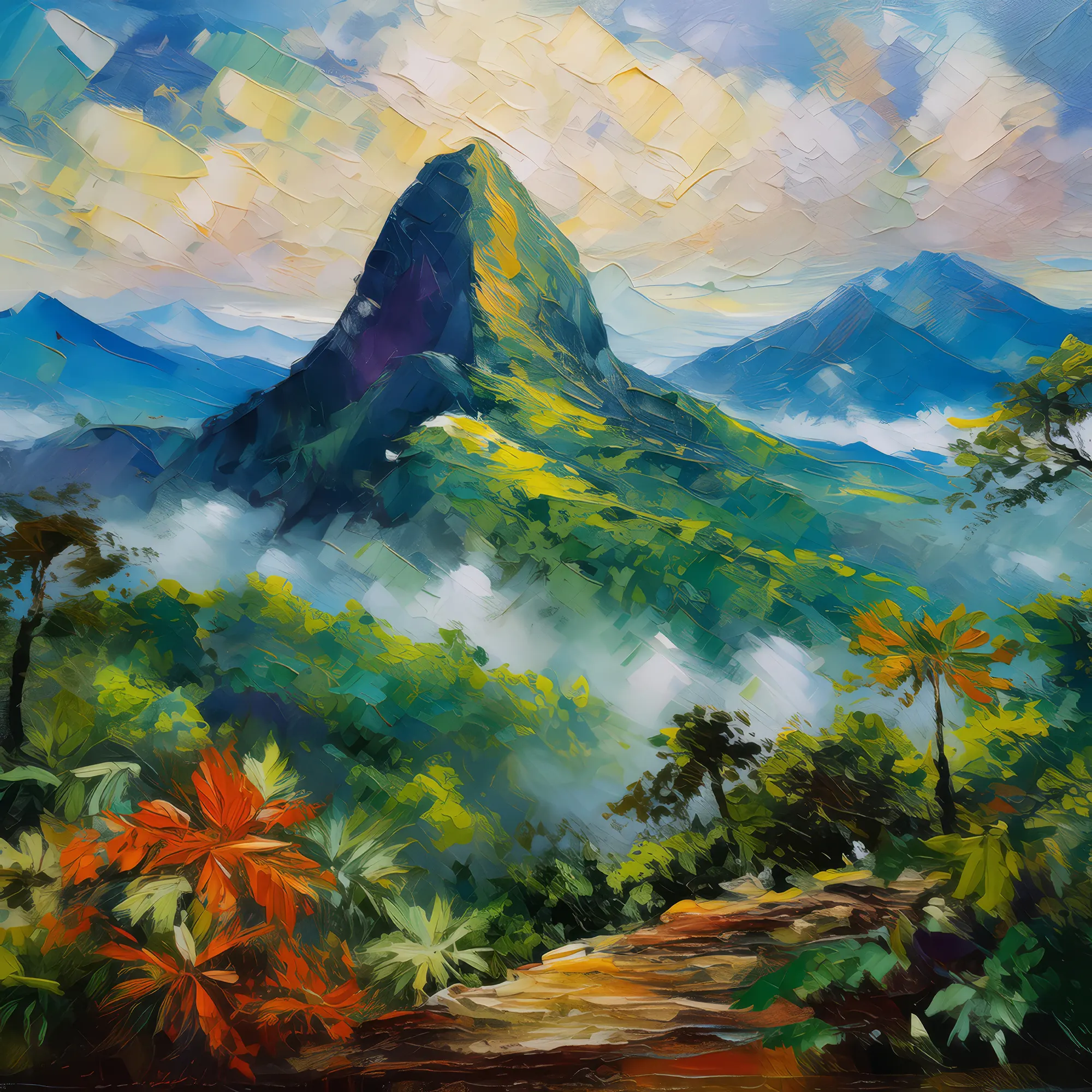 Painting: Peak in Tropical Serenity