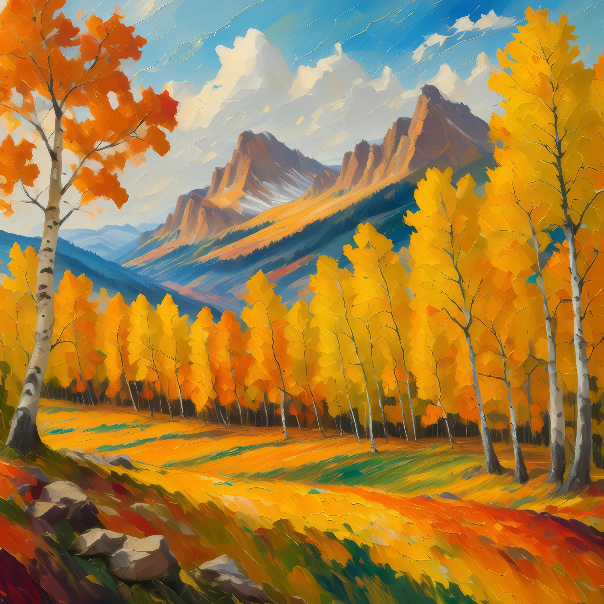 Painting: Plateau Aspen Grove