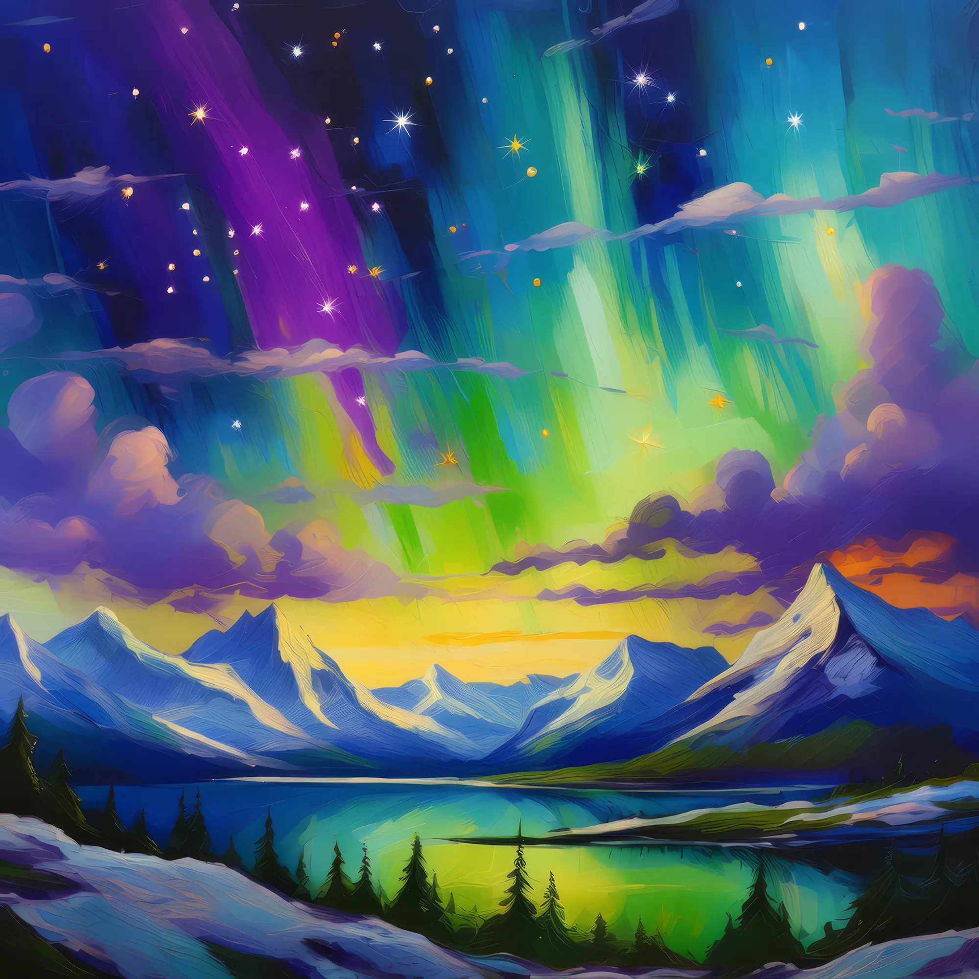Painting: Plateau Aurora Australis