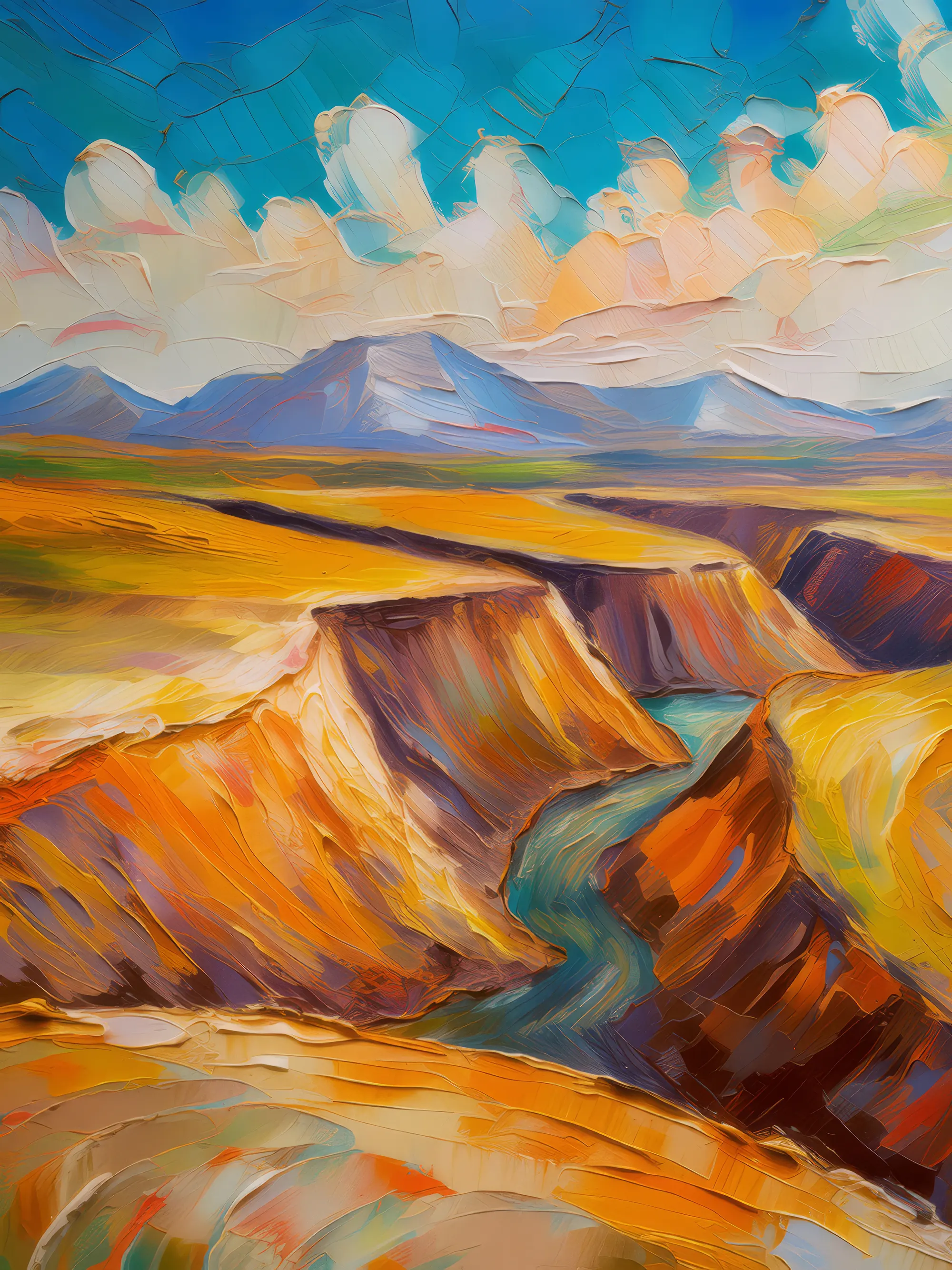 Painting: Plateau Bajada Alluvial Fan