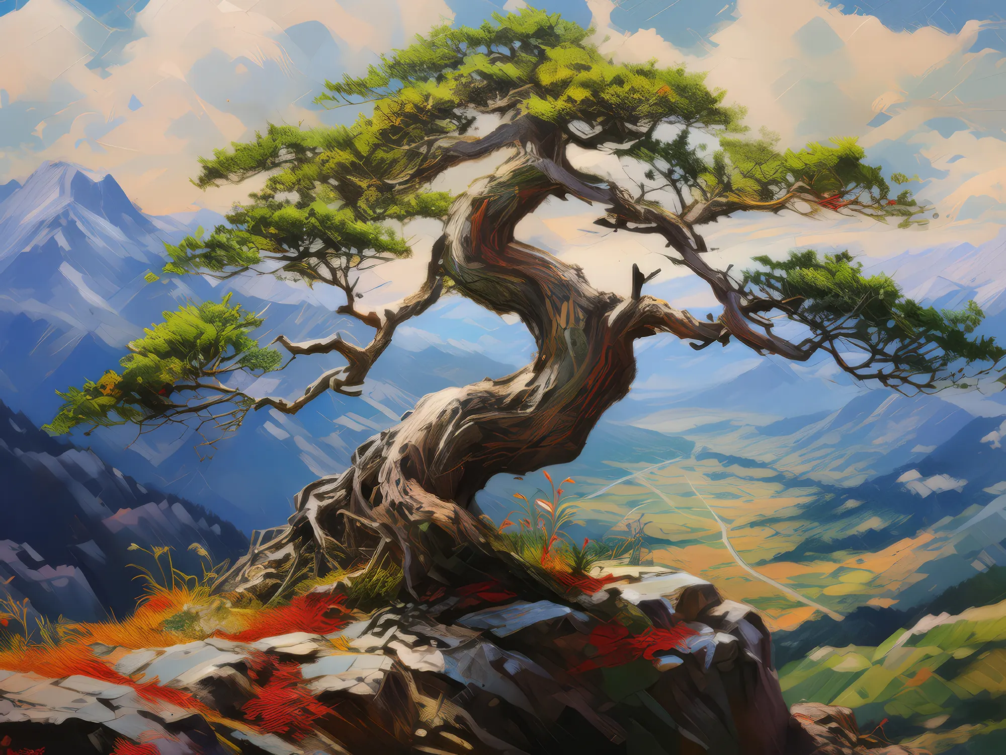 Painting: Plateau Bonsai Tree