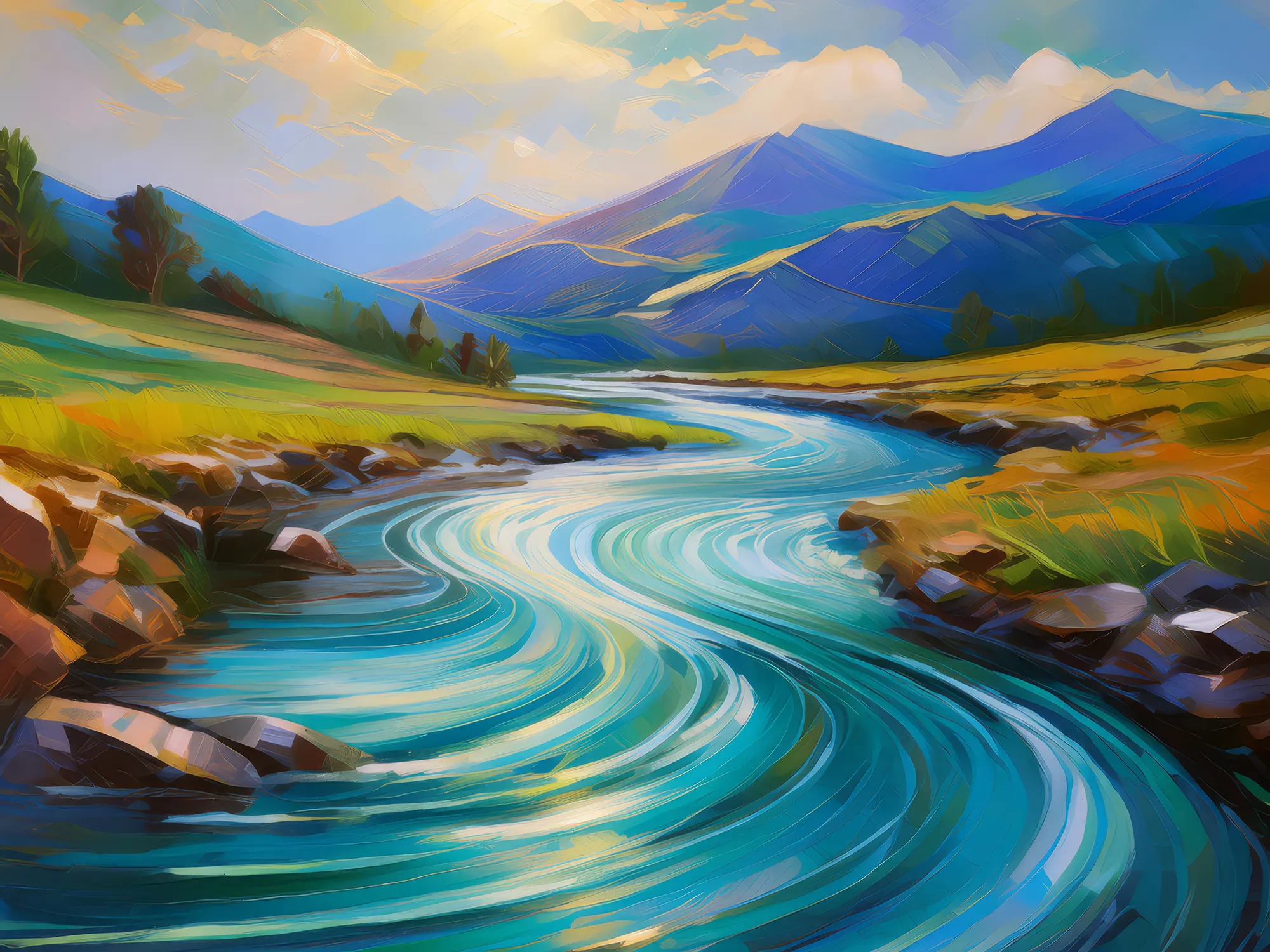 Painting: Plateau Laminar Flow Spring