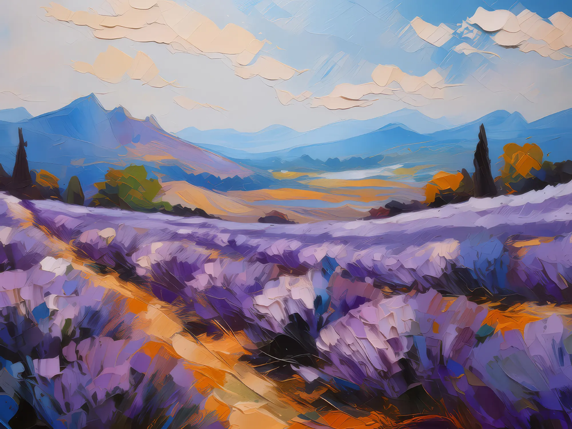 Painting: Plateau Lavender Fields