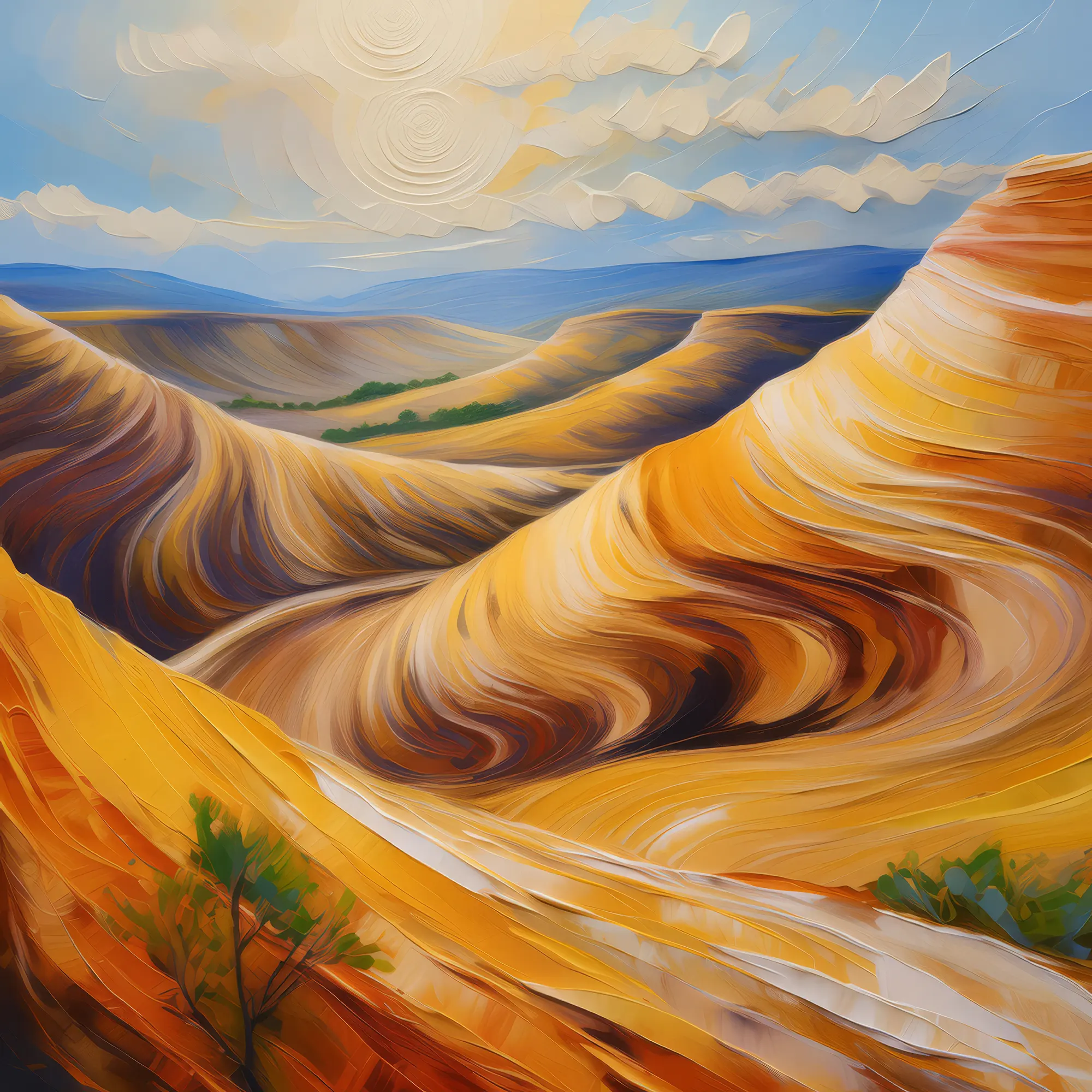 Painting: Plateau Sandstone Wave Formation