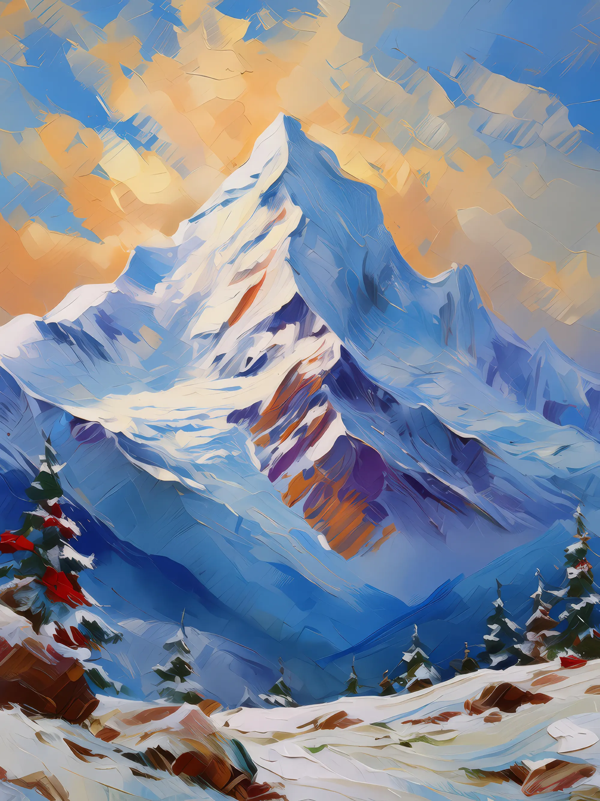 Painting: Plateau Snowcapped Peaks