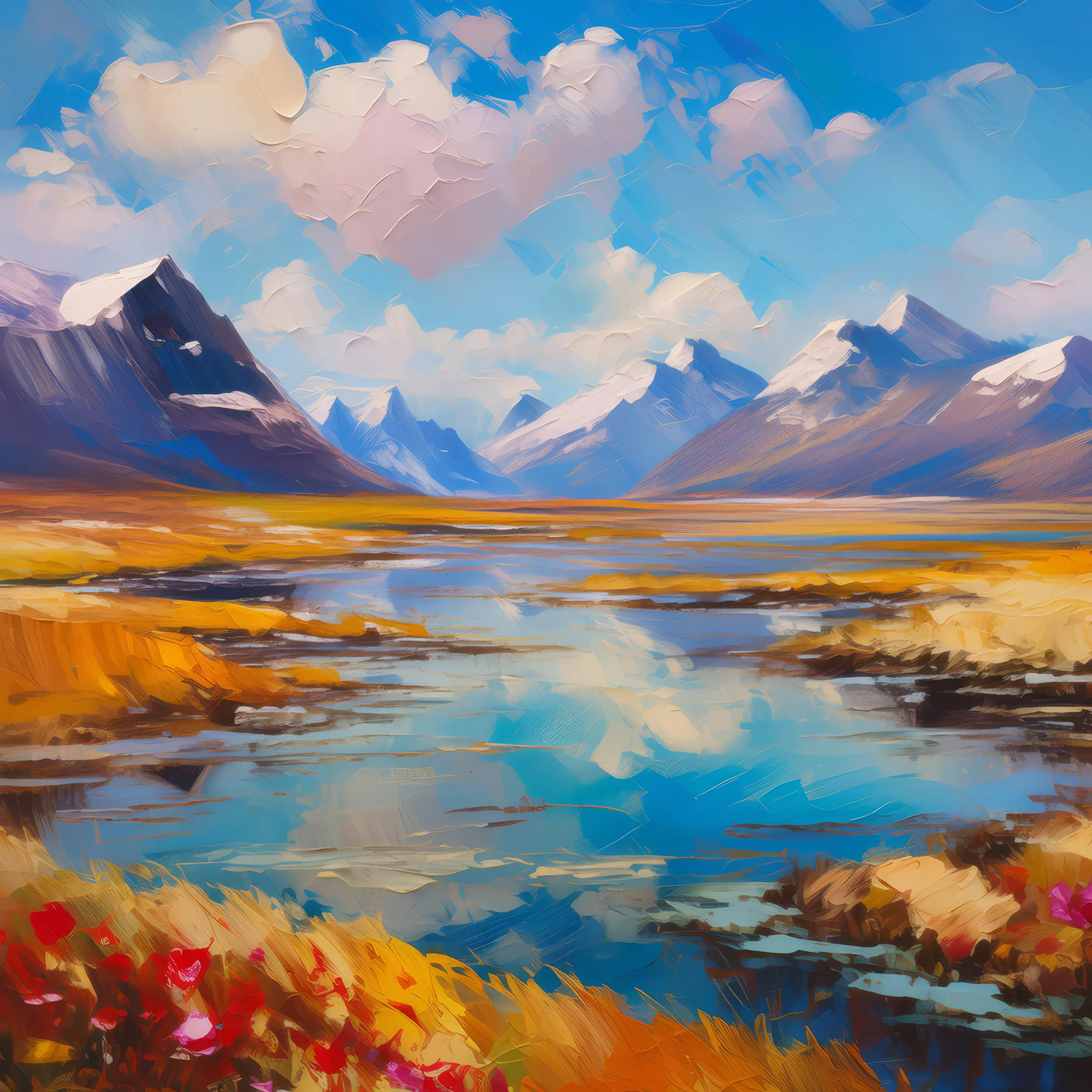 Painting: Plateau Thaw Lake Landscape