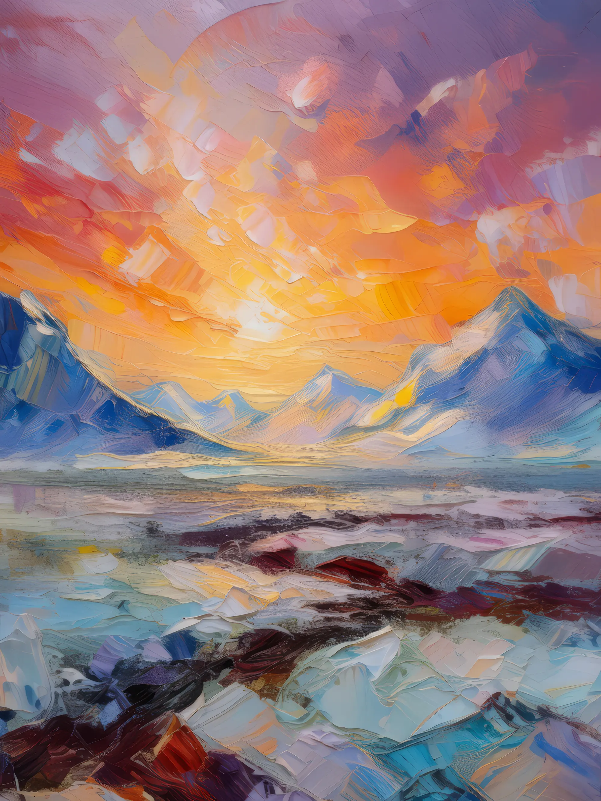 Painting: Polar Desert Sunrise