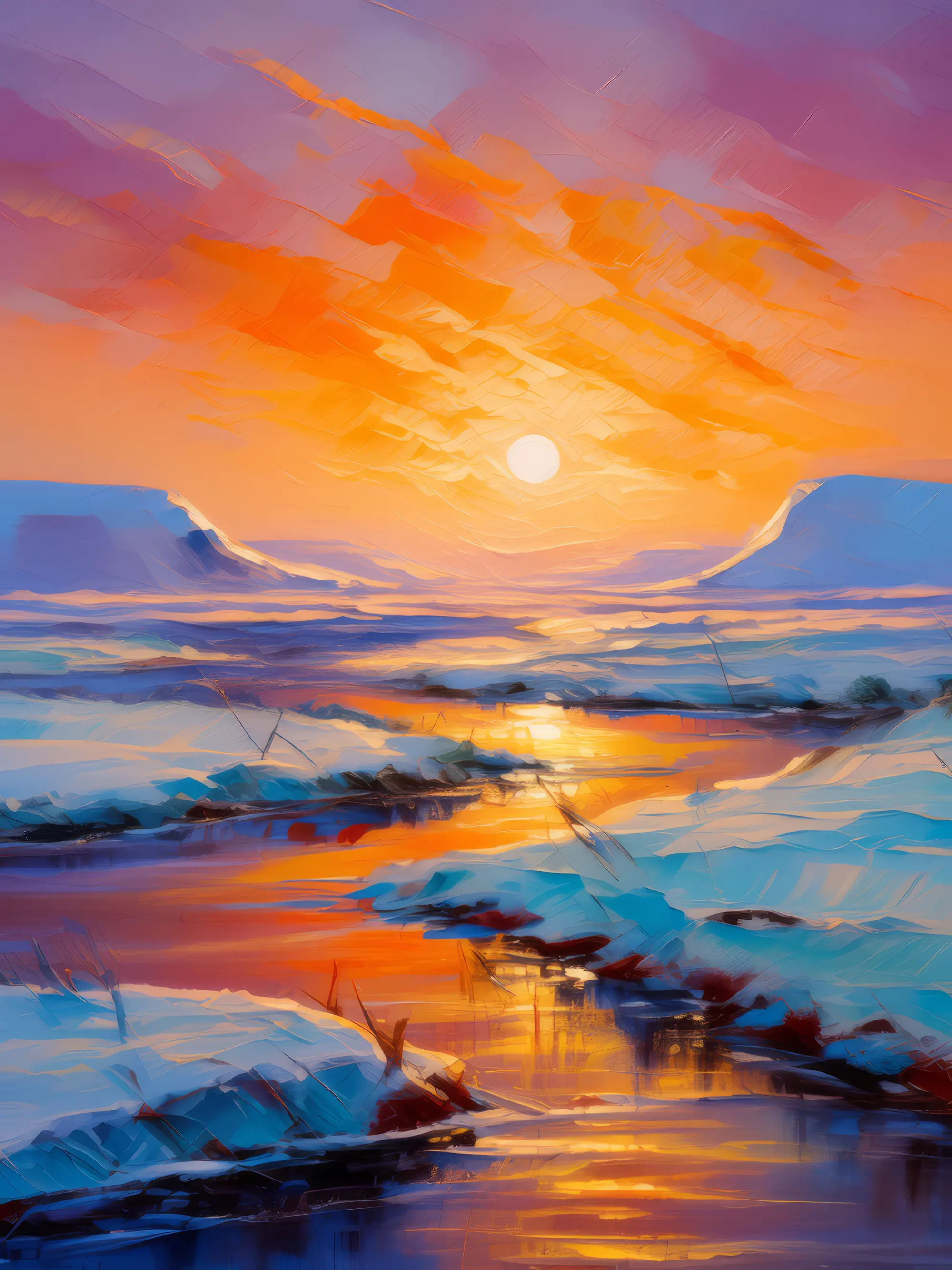 Painting: Polar Desert at Dusk