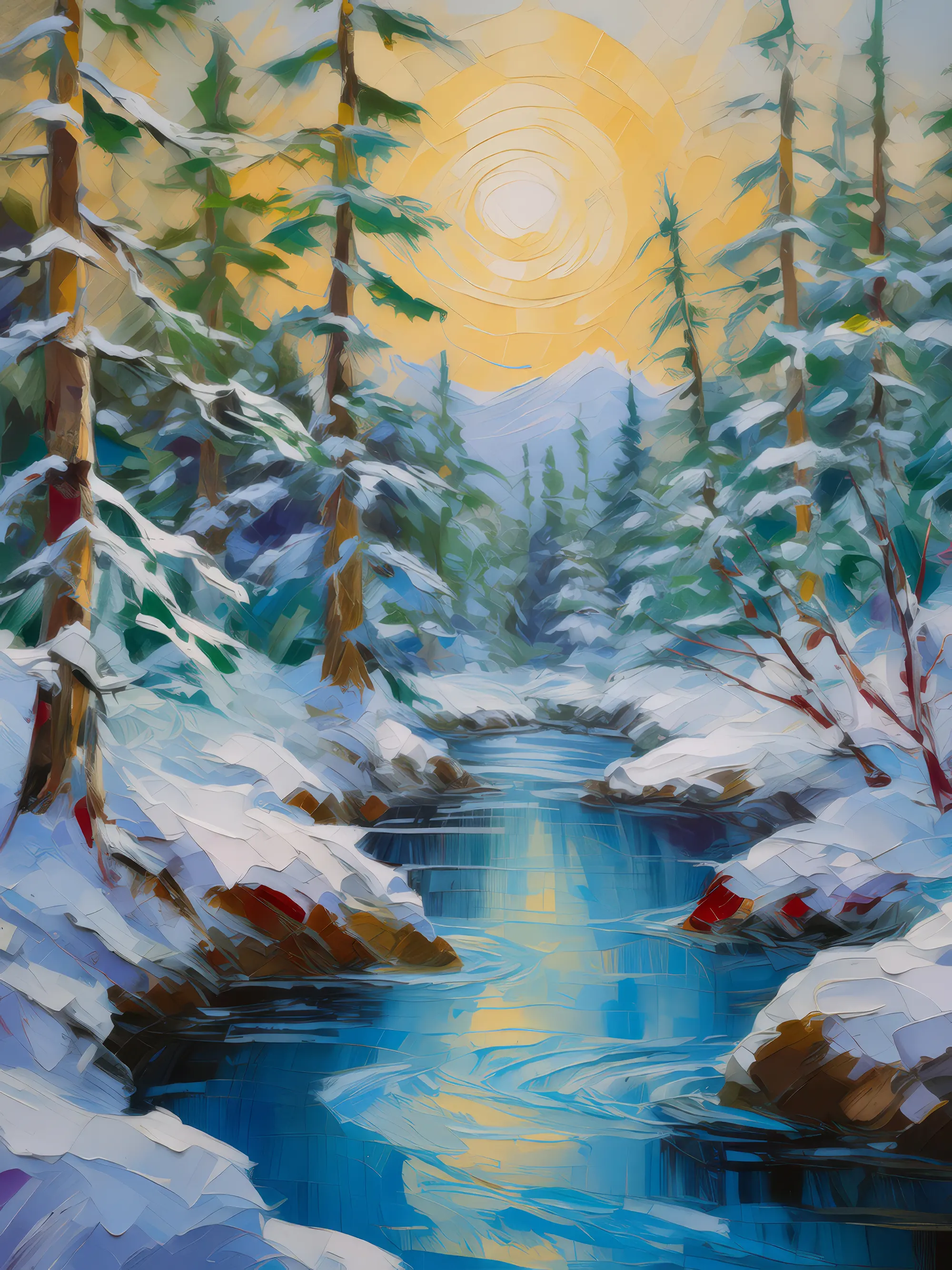 Painting: Polar Forest River