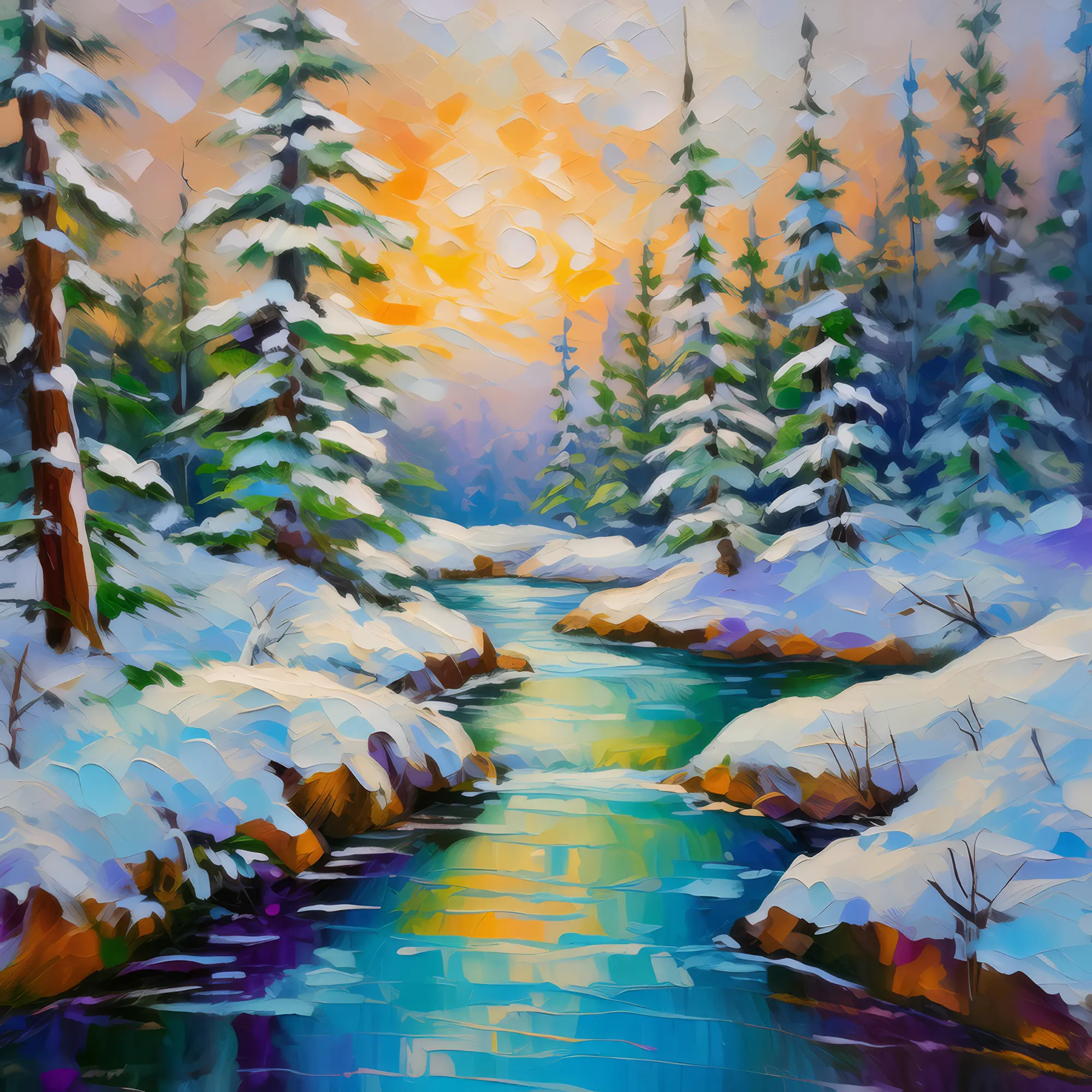 Painting: Polar Forest Stream