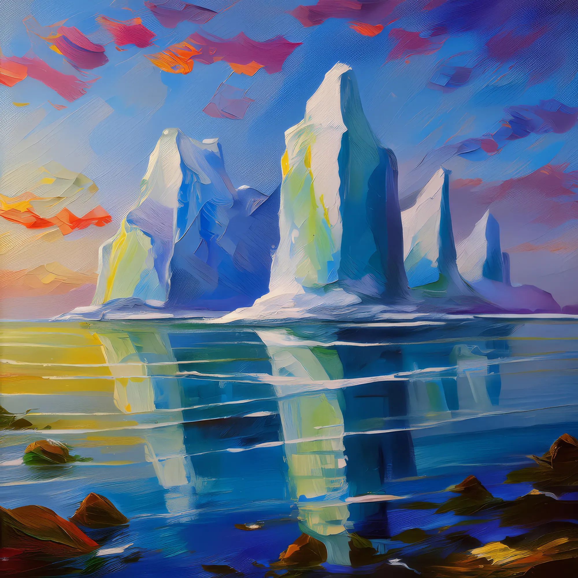 Painting: Polar Ice Reflections