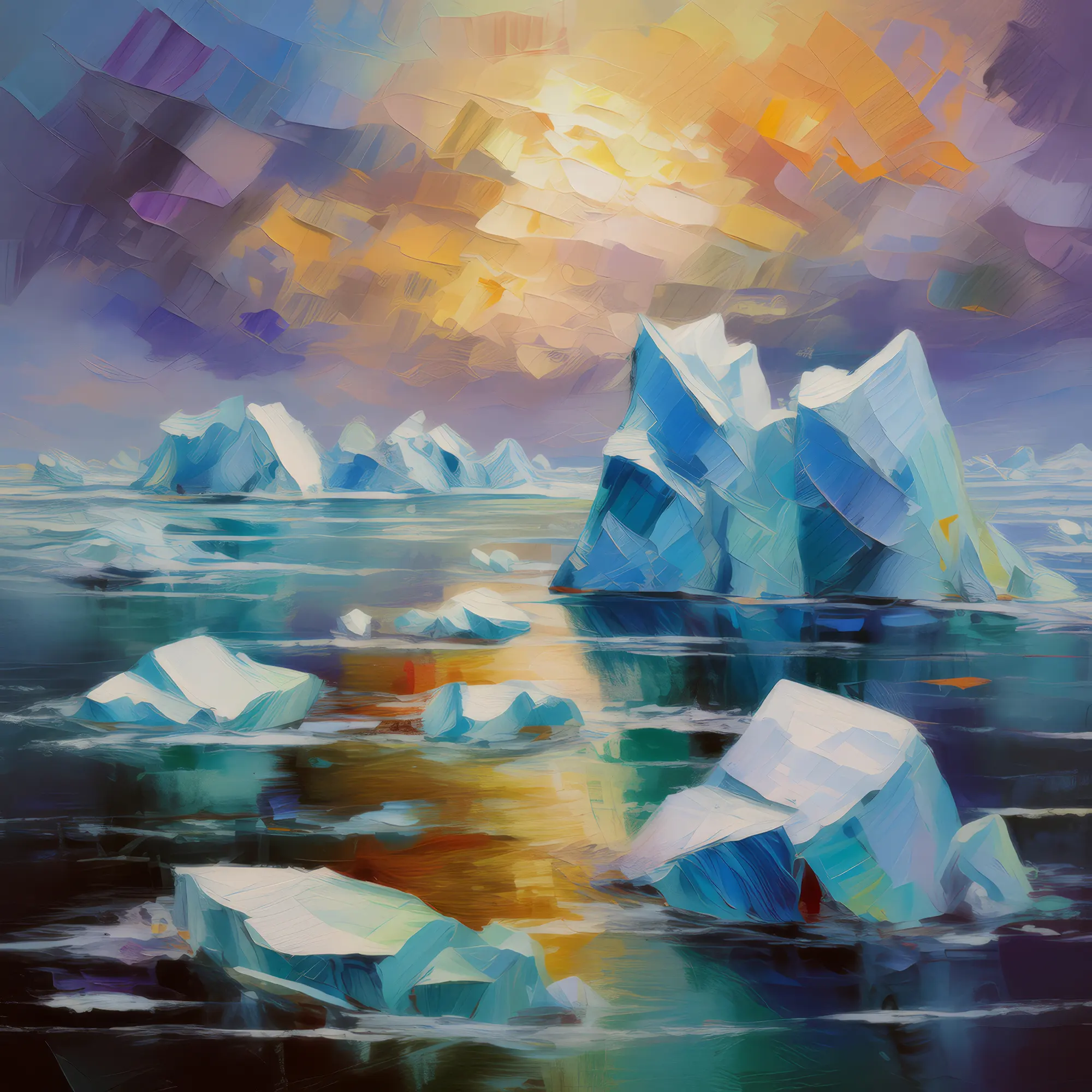 Painting: Polar Iceberg Cluster