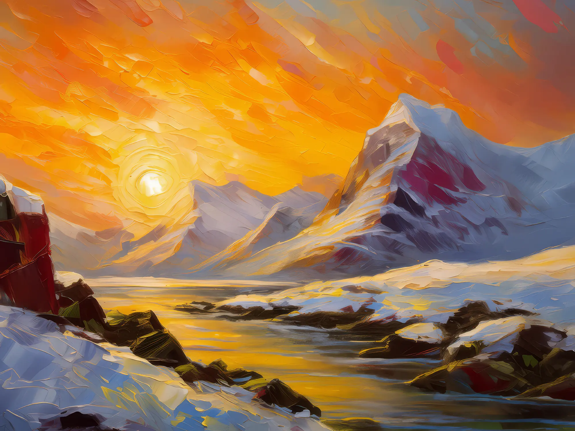 Painting: Polar Mountain Dawn